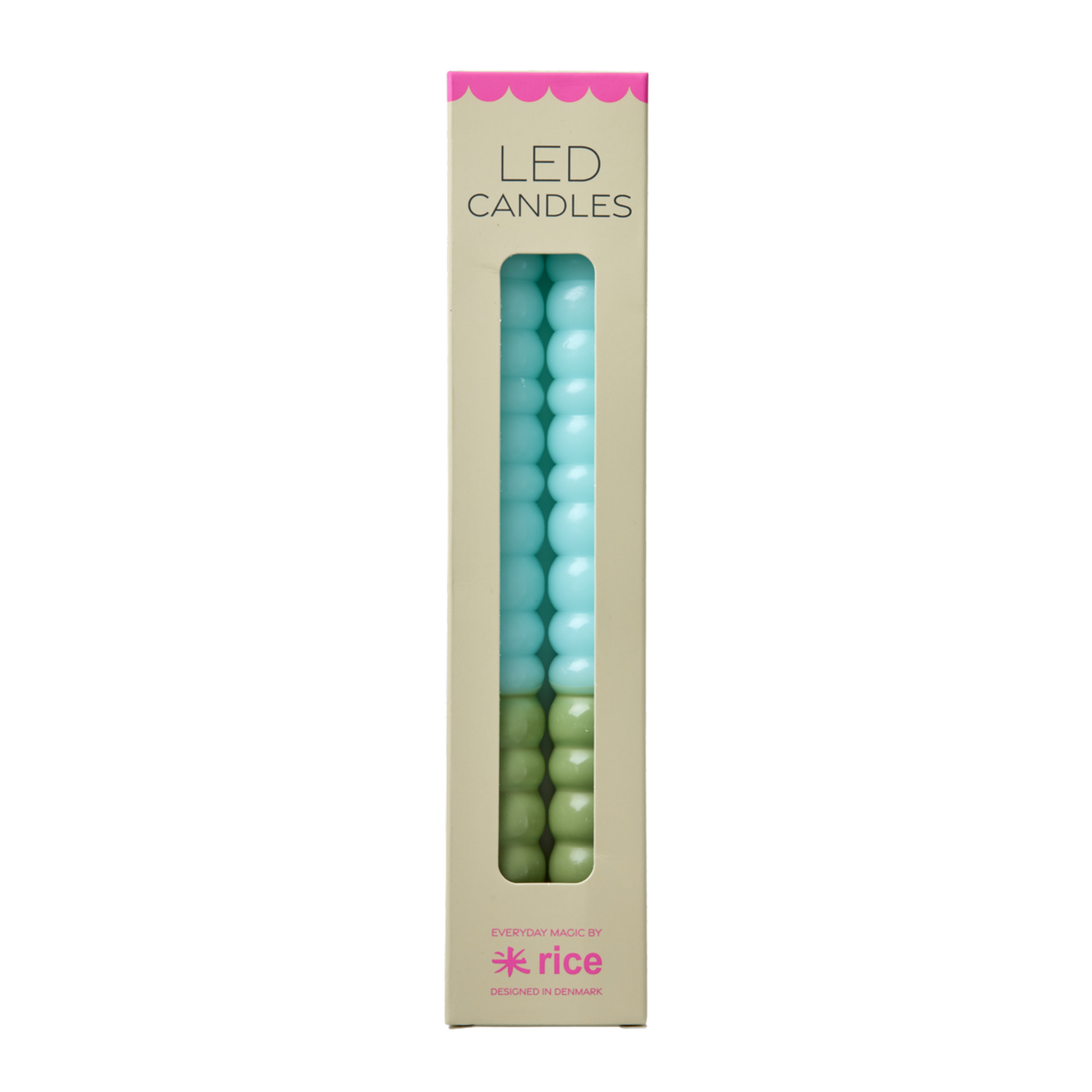 LED Kerzen Twisted 2er, mint 