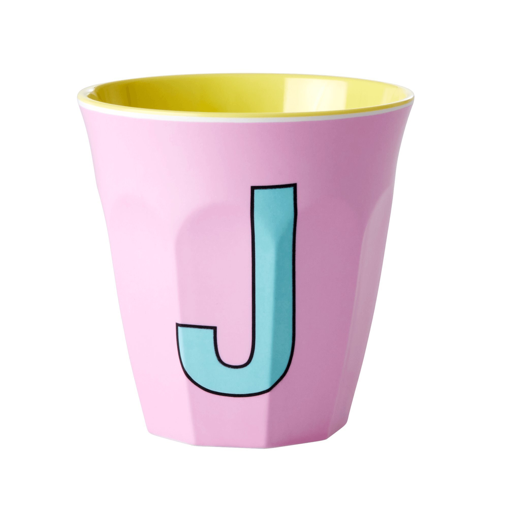 Melamin Becher Buchstaben, mehrfarbig 