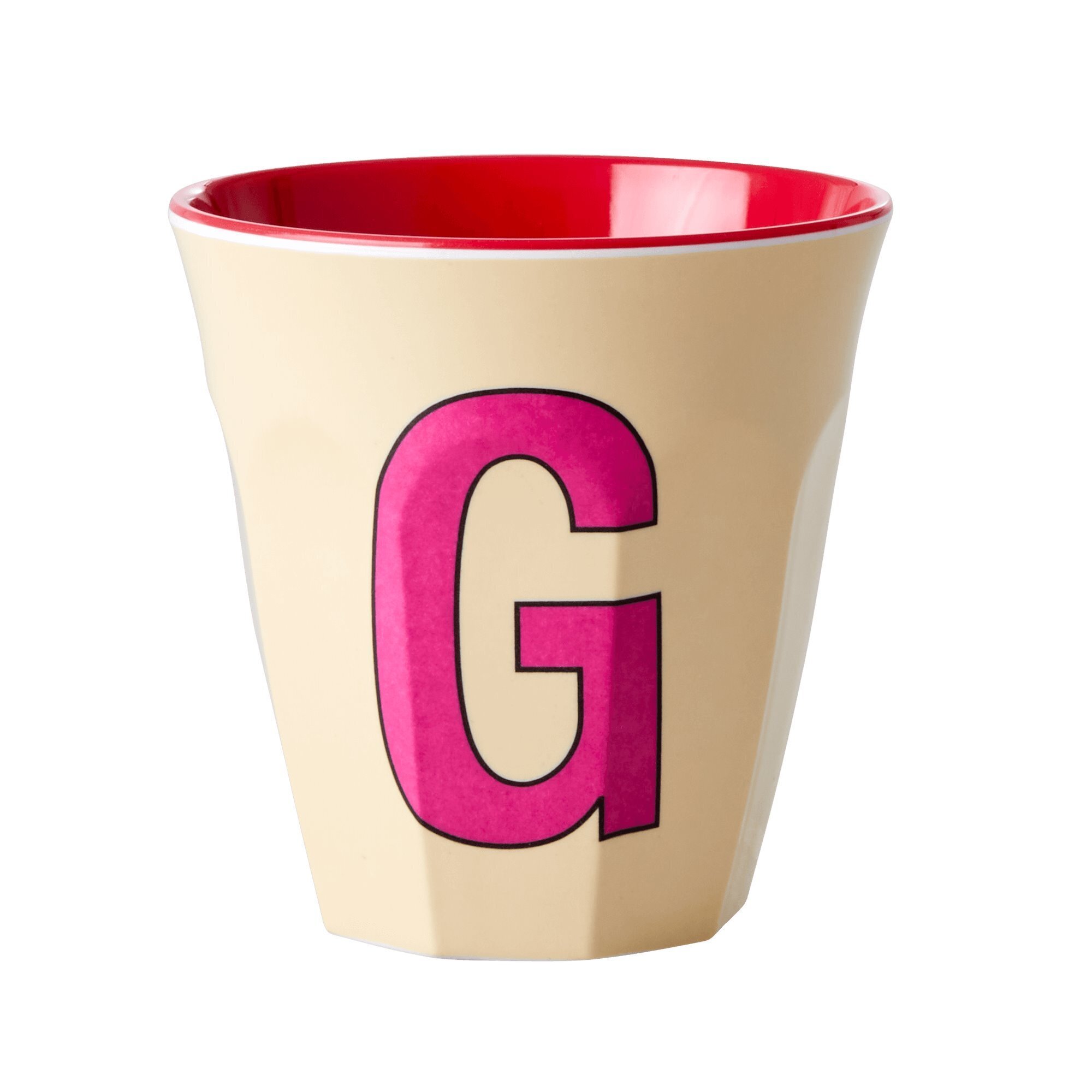 Melamin Becher Buchstaben, mehrfarbig 