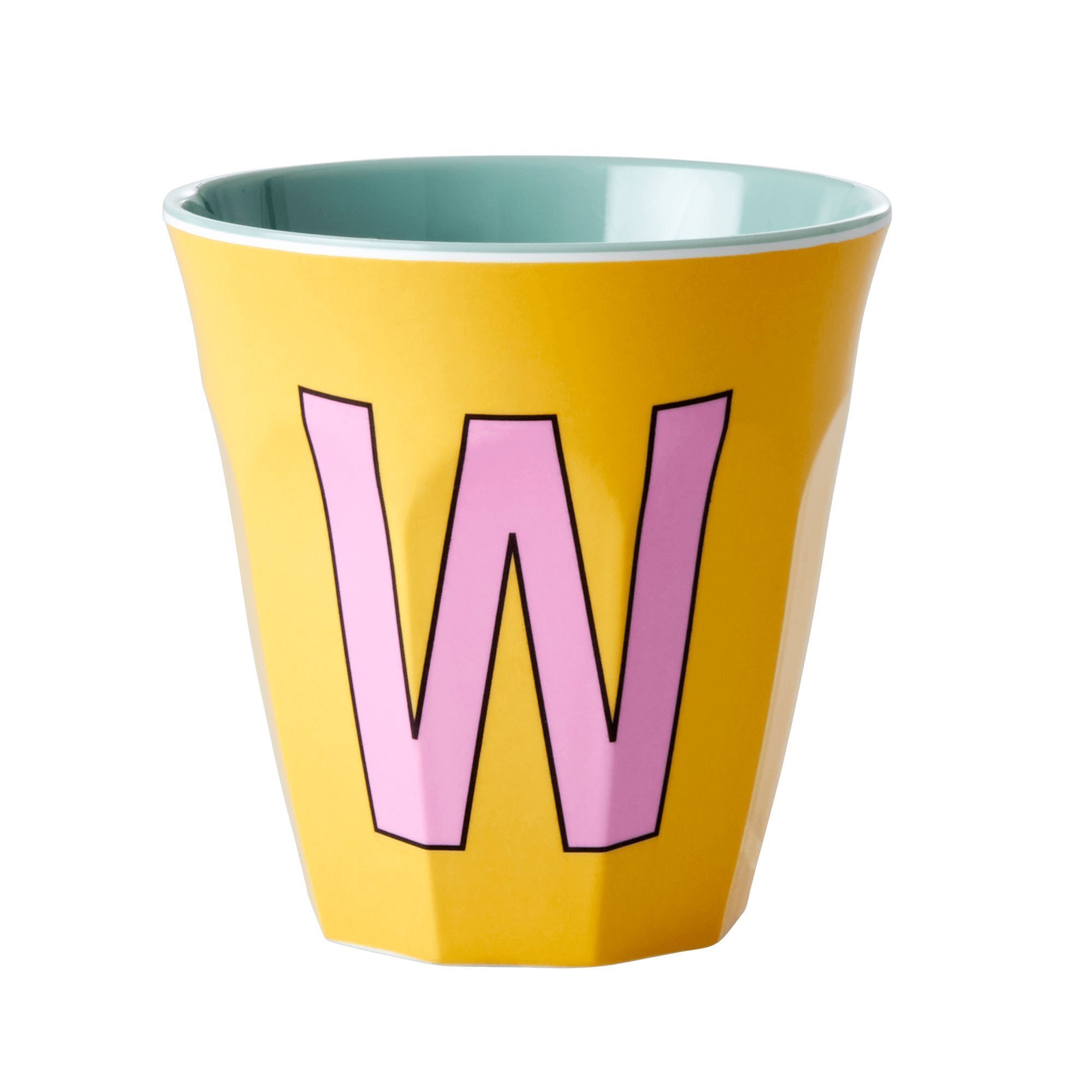 Melamin Becher Buchstaben, mehrfarbig 