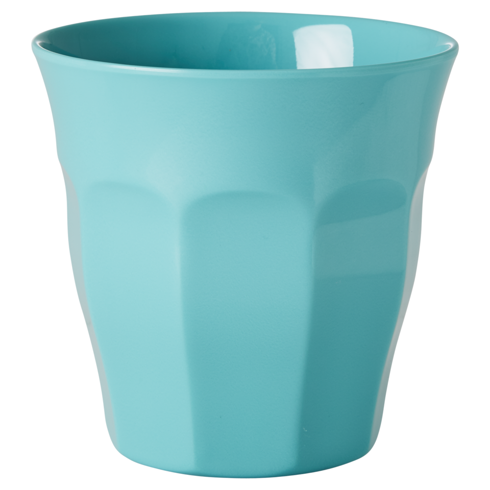 RICE Melamin Becher Medium einfarbig, aqua 