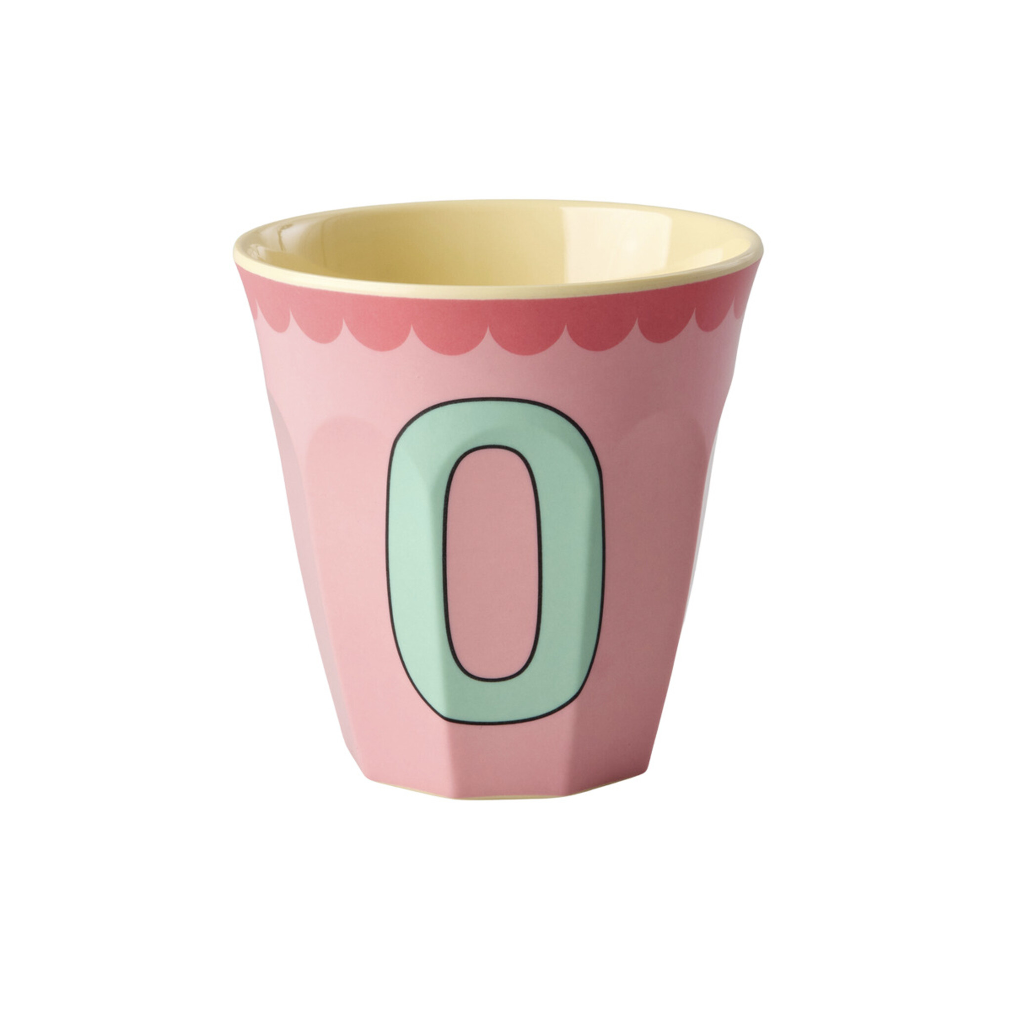 Melamin Buchstabenbecher Vintage Medium, pink Ø 9 x H 9 cm
