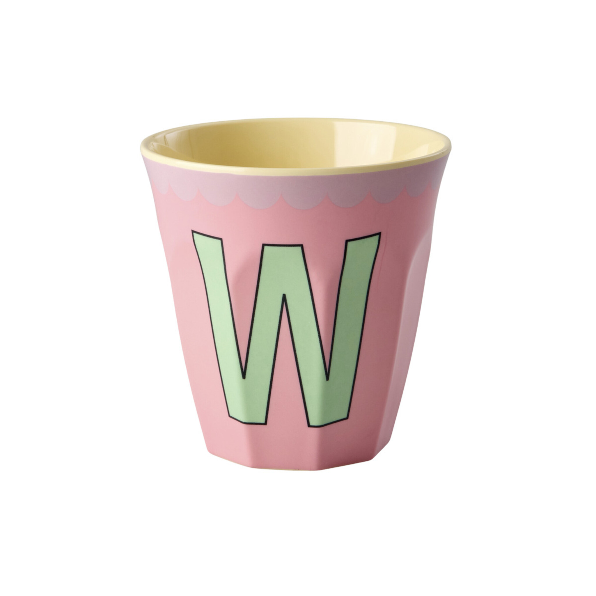 Melamin Buchstabenbecher Vintage Medium, pink Ø 9 x H 9 cm