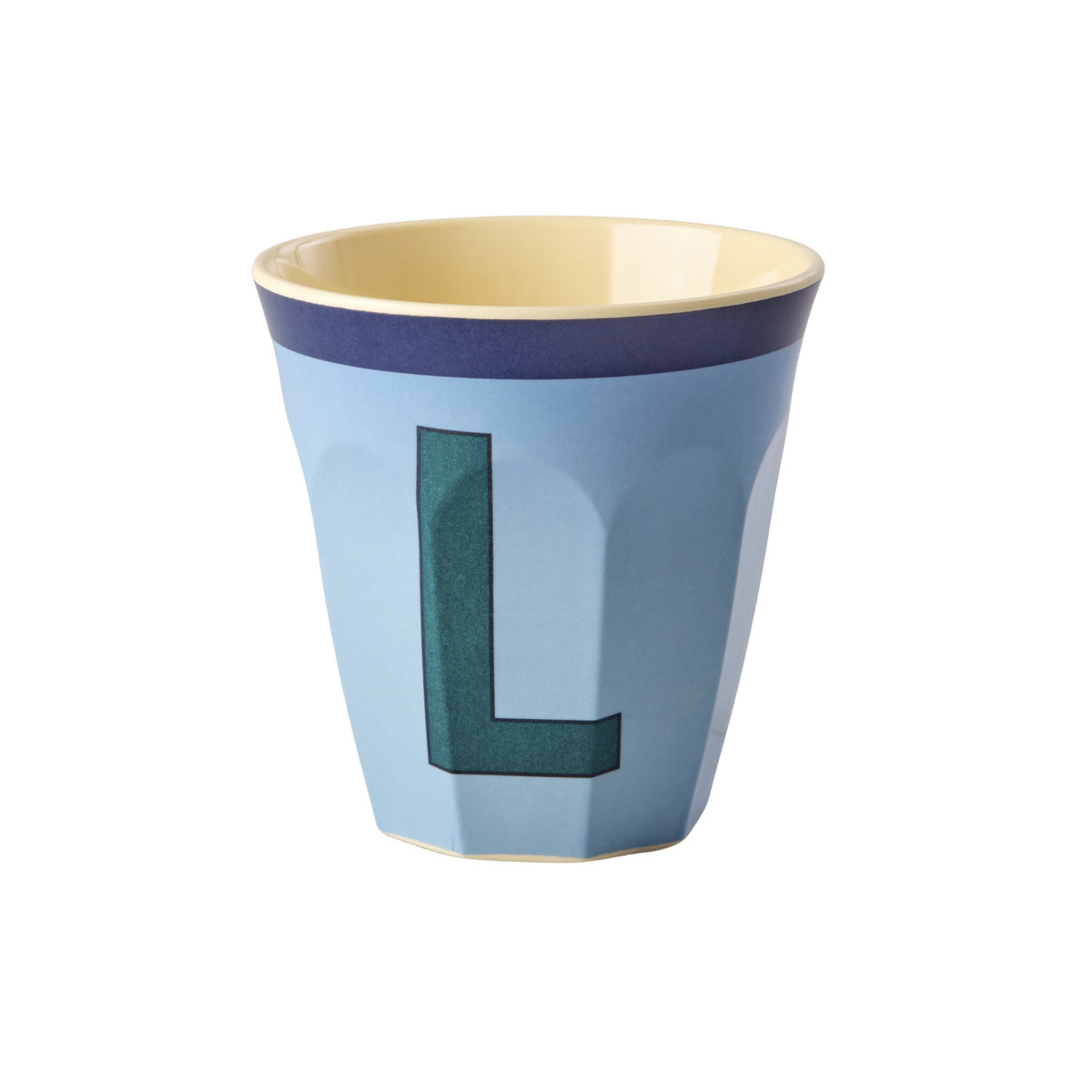 Melamin Buchstabenbecher Vintage Medium, blau Ø 9 x H 9 cm