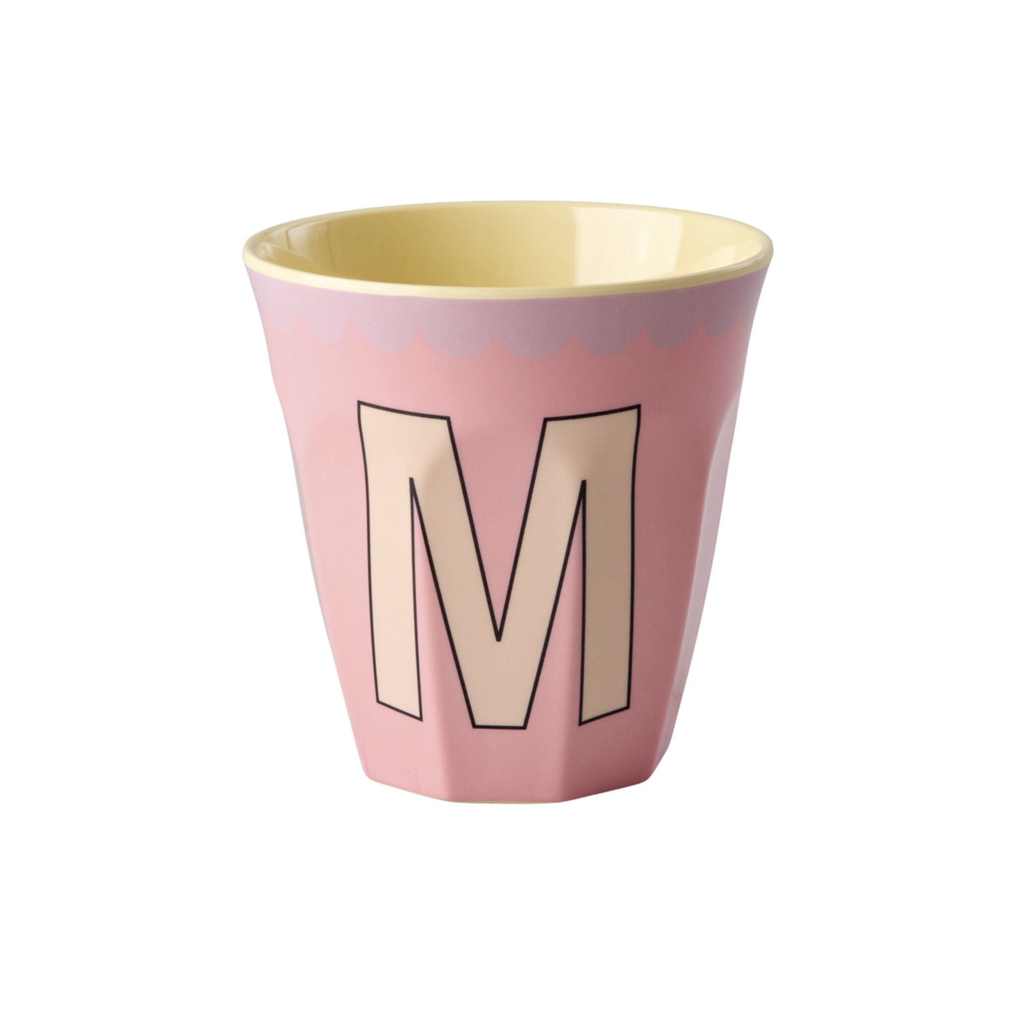 Melamin Buchstabenbecher Vintage Medium, pink Ø 9 x H 9 cm