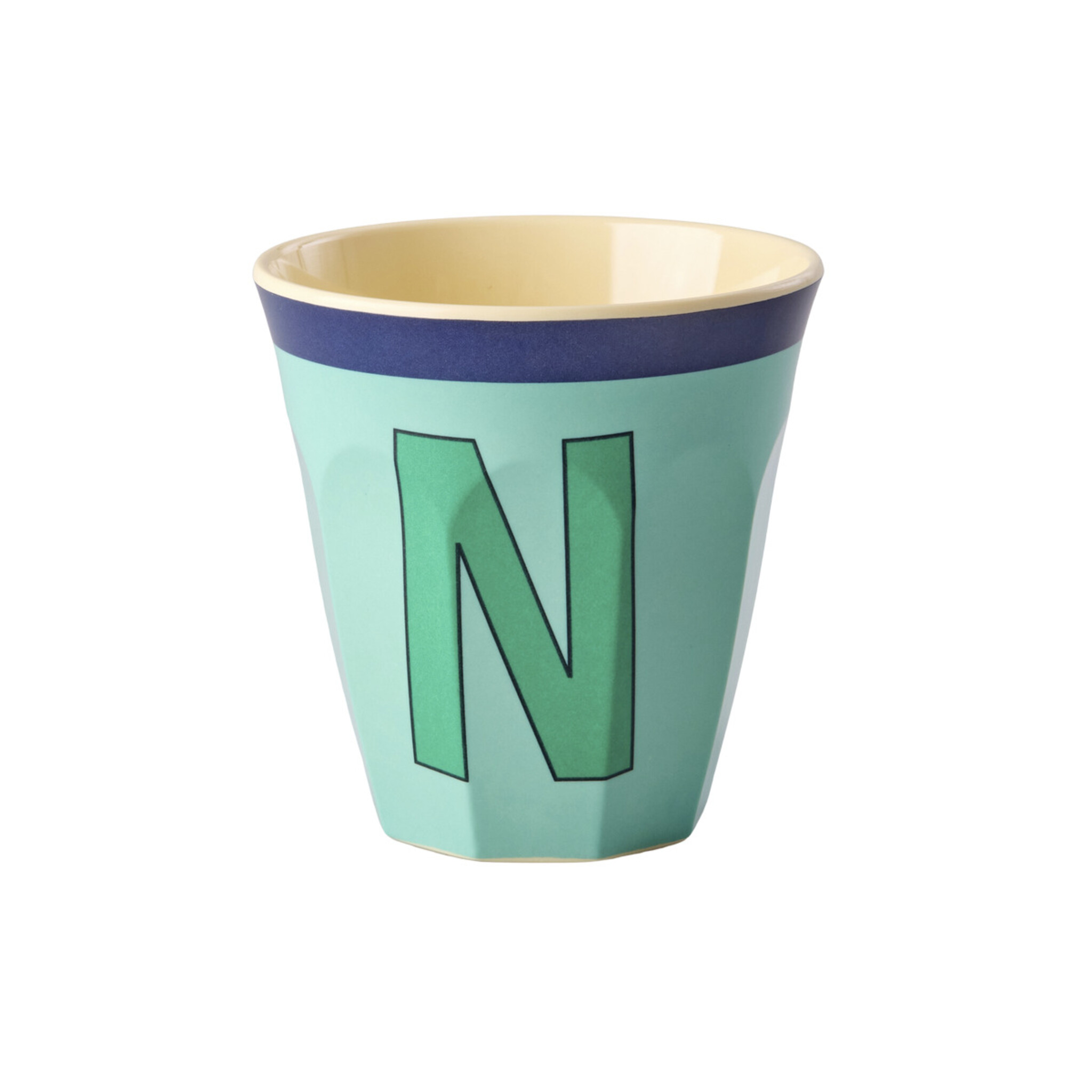 Melamin Buchstabenbecher Vintage Medium, mintgrün Ø 9 x H 9 cm