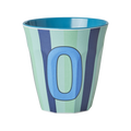 Melamin Buchstabenbecher gestreift, mehrfarbig 