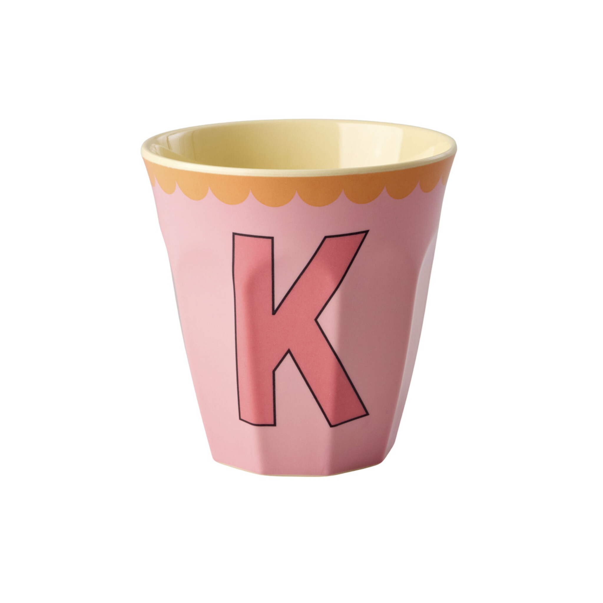 Melamin Buchstabenbecher Vintage Medium, pink Ø 9 x H 9 cm