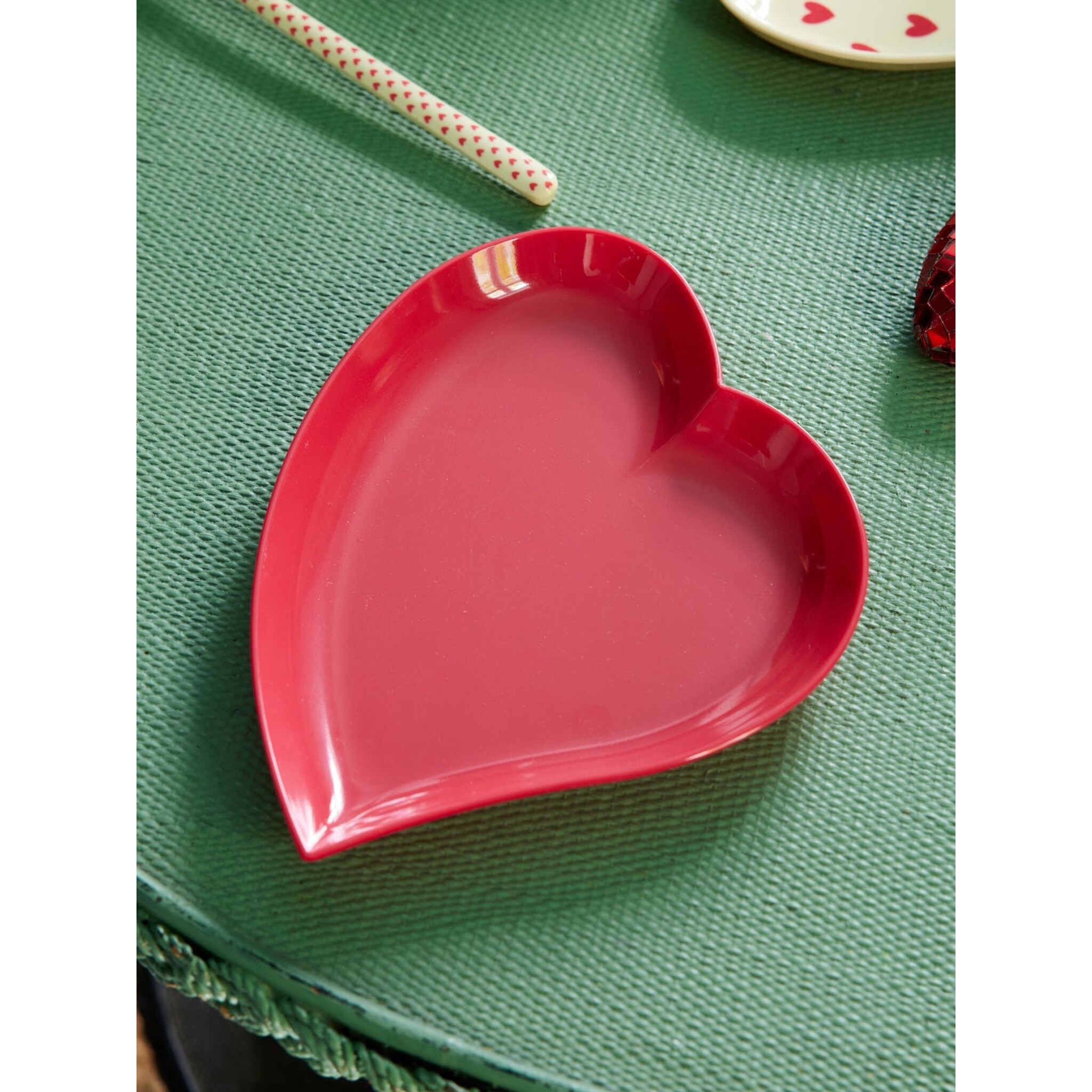 Melamin Herz Platte Red Kiss, rot 