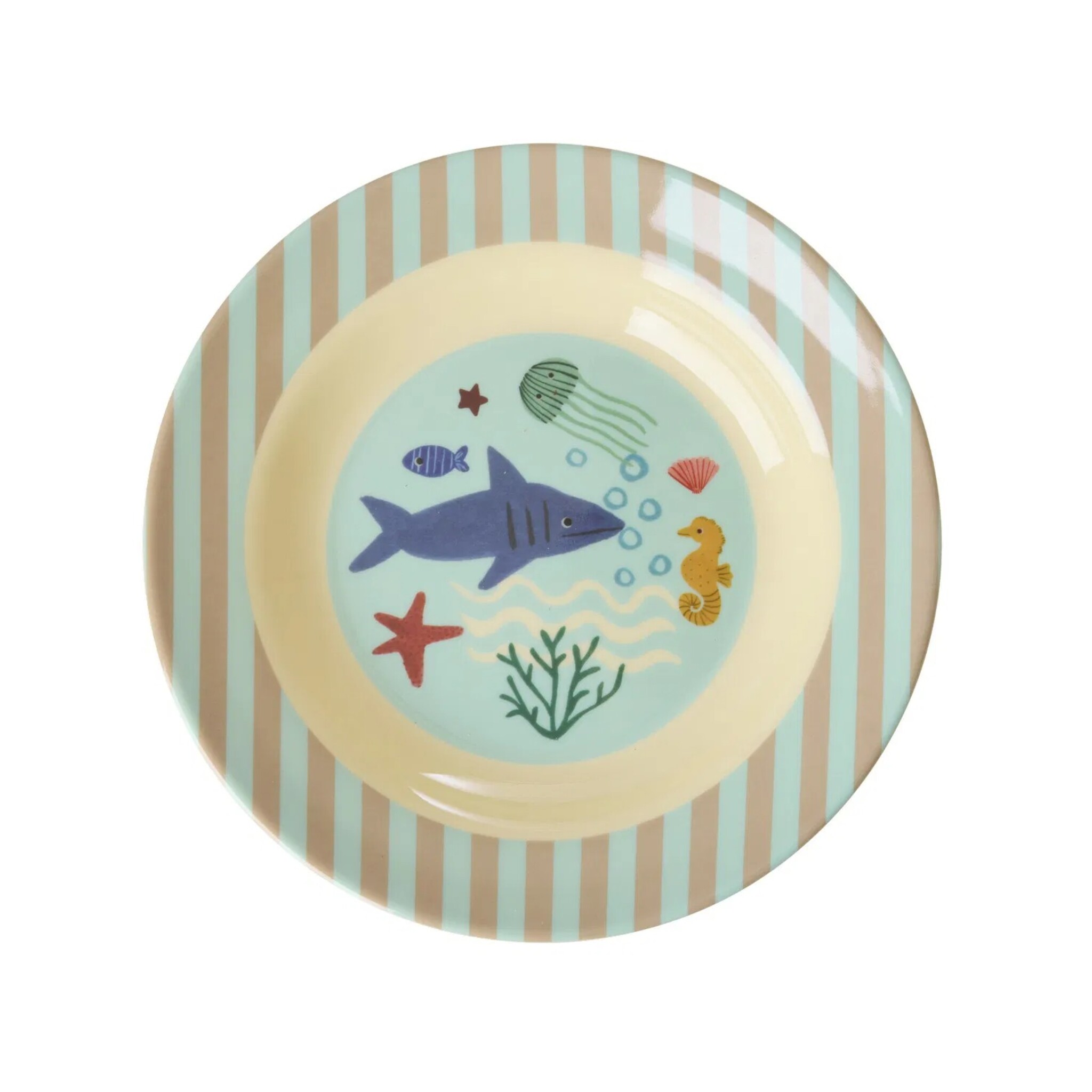 Melamin Tiefer Teller Kinderschüssel Ocean Print, blau 