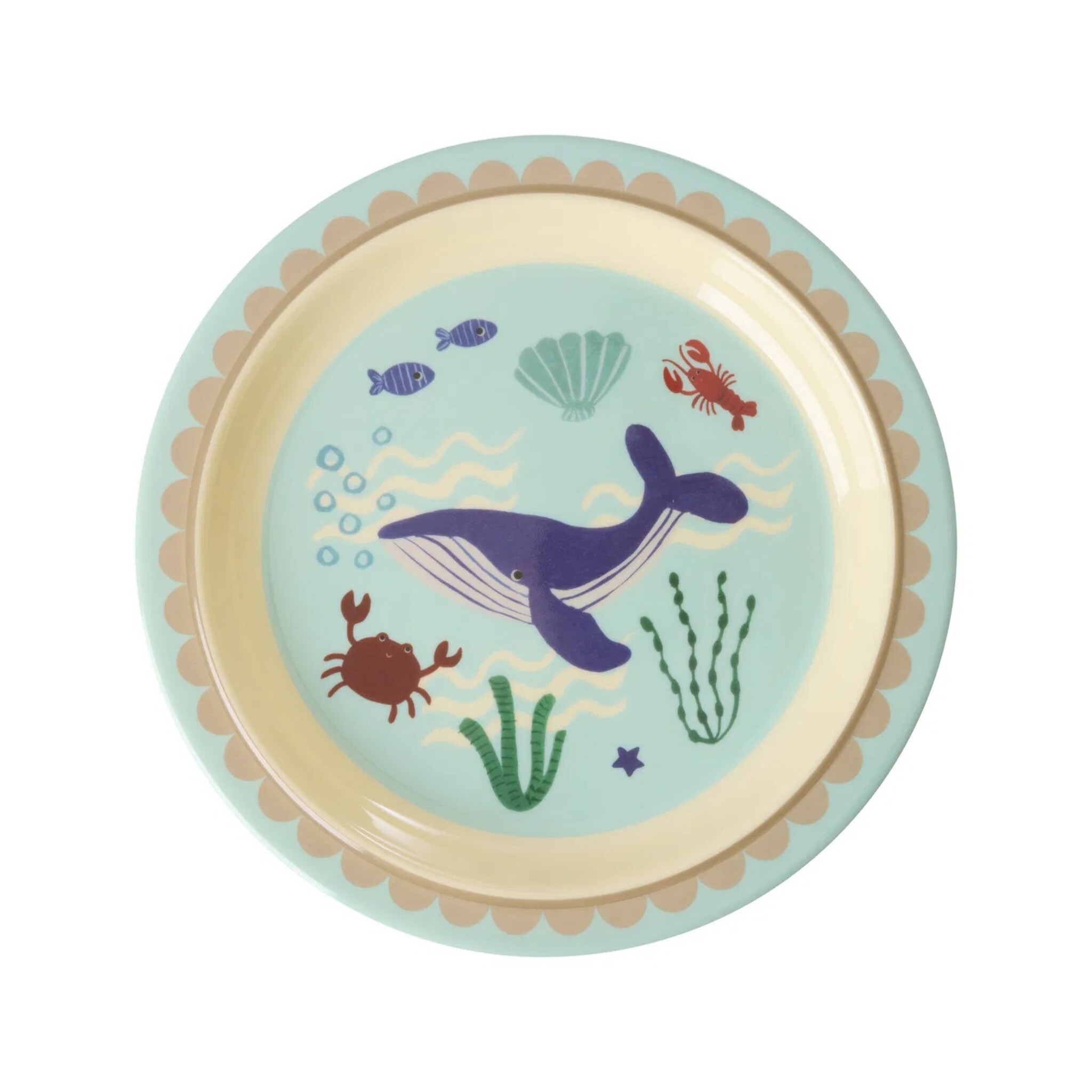 Melamin Kinderteller Ocean Print, blau 