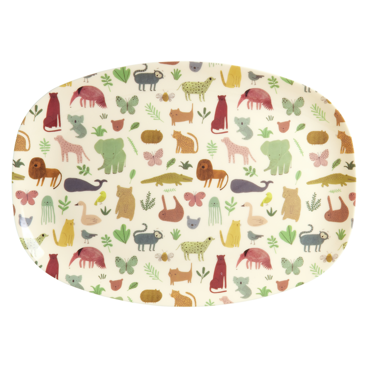 Melamin Kinderteller Sweet Jungle Print, creme 