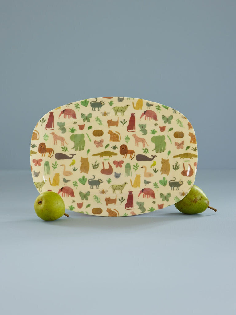 Melamin Kinderteller Sweet Jungle Print, creme 