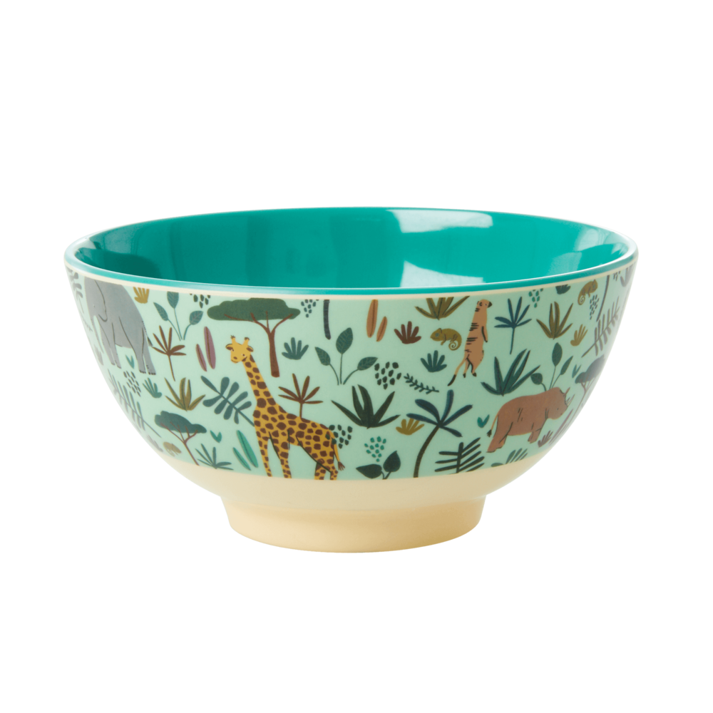 Melamin Schüssel Jungle Animals, grün Ø 15 cm, H:7 cm