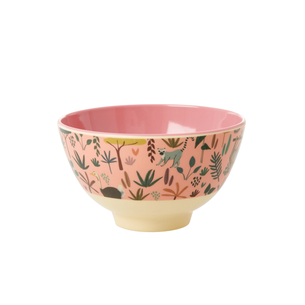 Melamin Schüssel Jungle Animals, pink Ø 11 cm, H:6 cm
