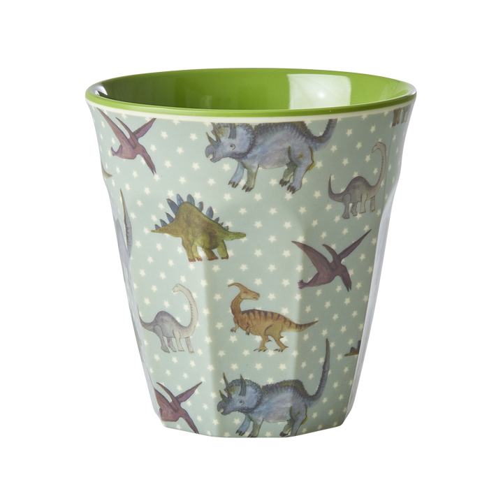 Melamin Becher New Dino Print, grün 250 ml, Ø 9 cm, H:9 cm