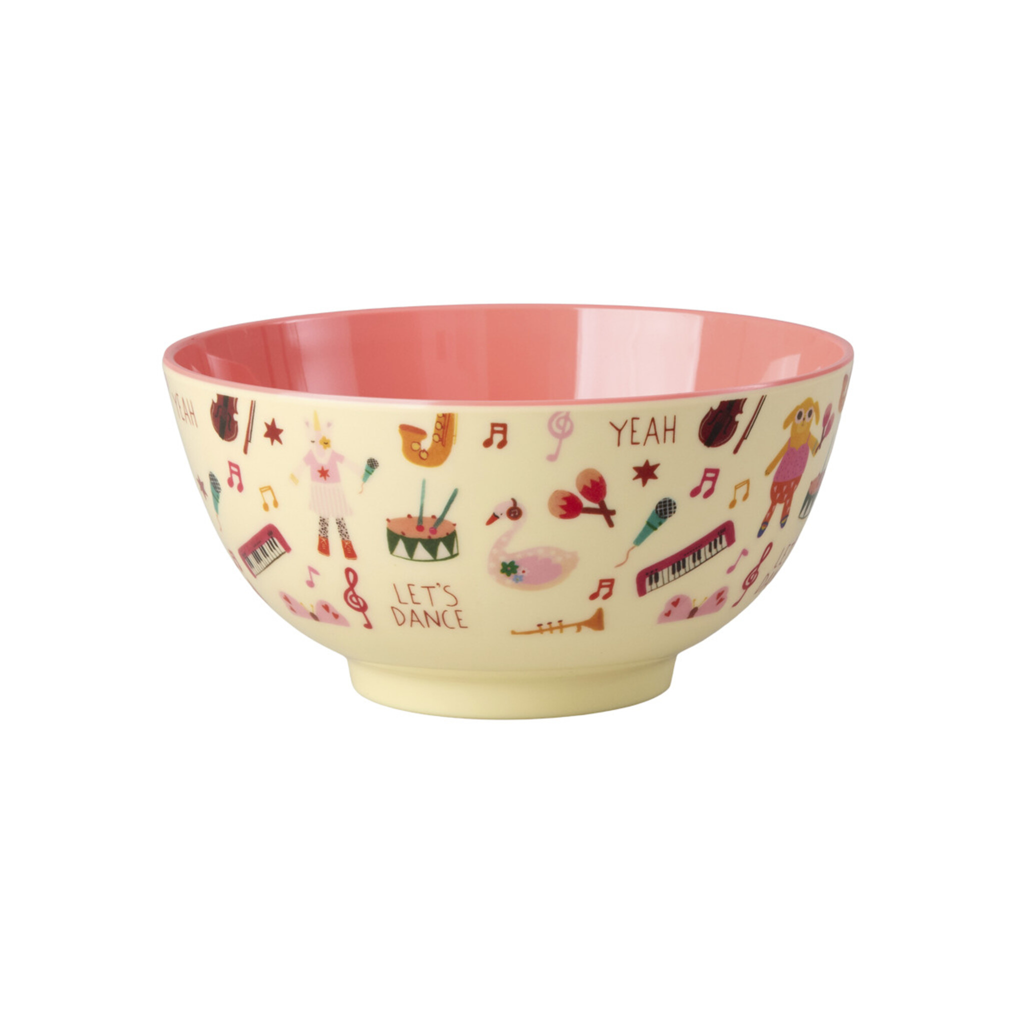 Melamin Schüssel Medium Music Band 700 ml, pink 