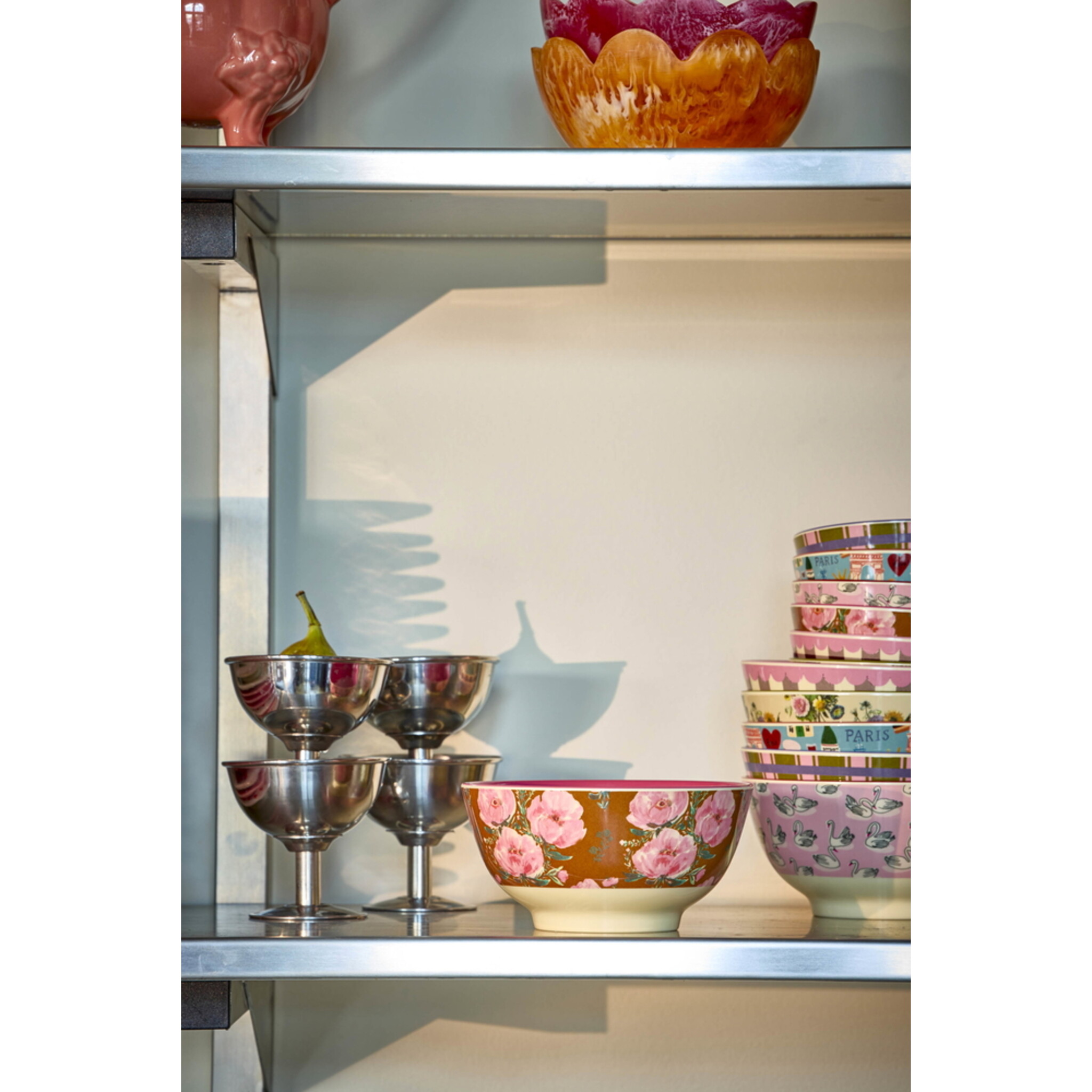 Melamin Schale Floral Fiesta Rose Medium, braun 