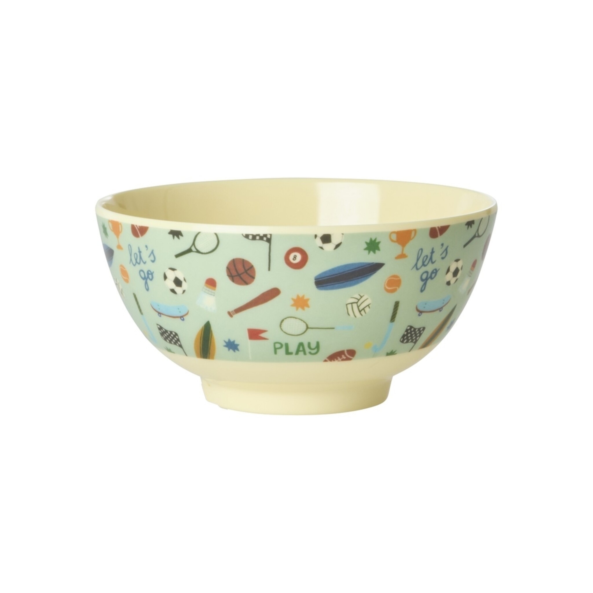 RICE Melamin Kinder Schüssel Sports - Medium, grün 
