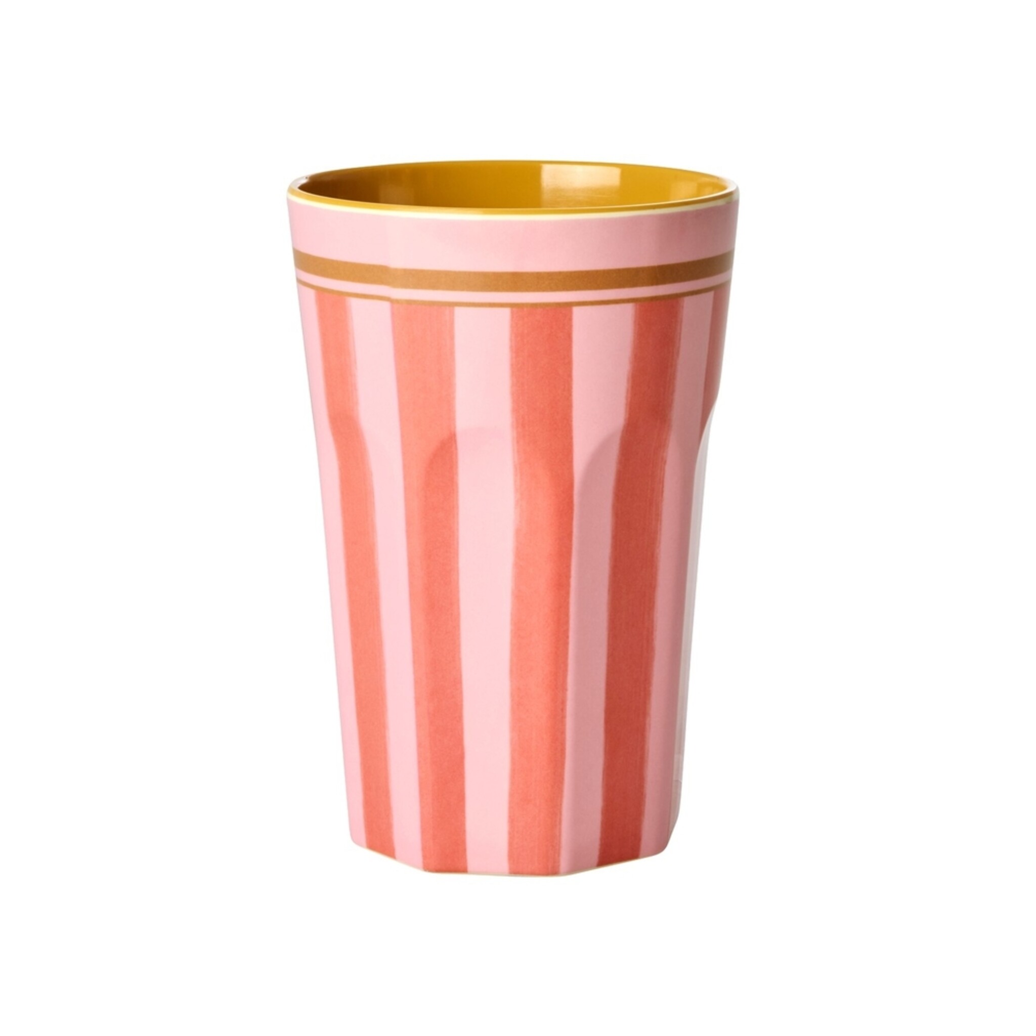 Hoher Melamin Becher Organic Stripes, rot 