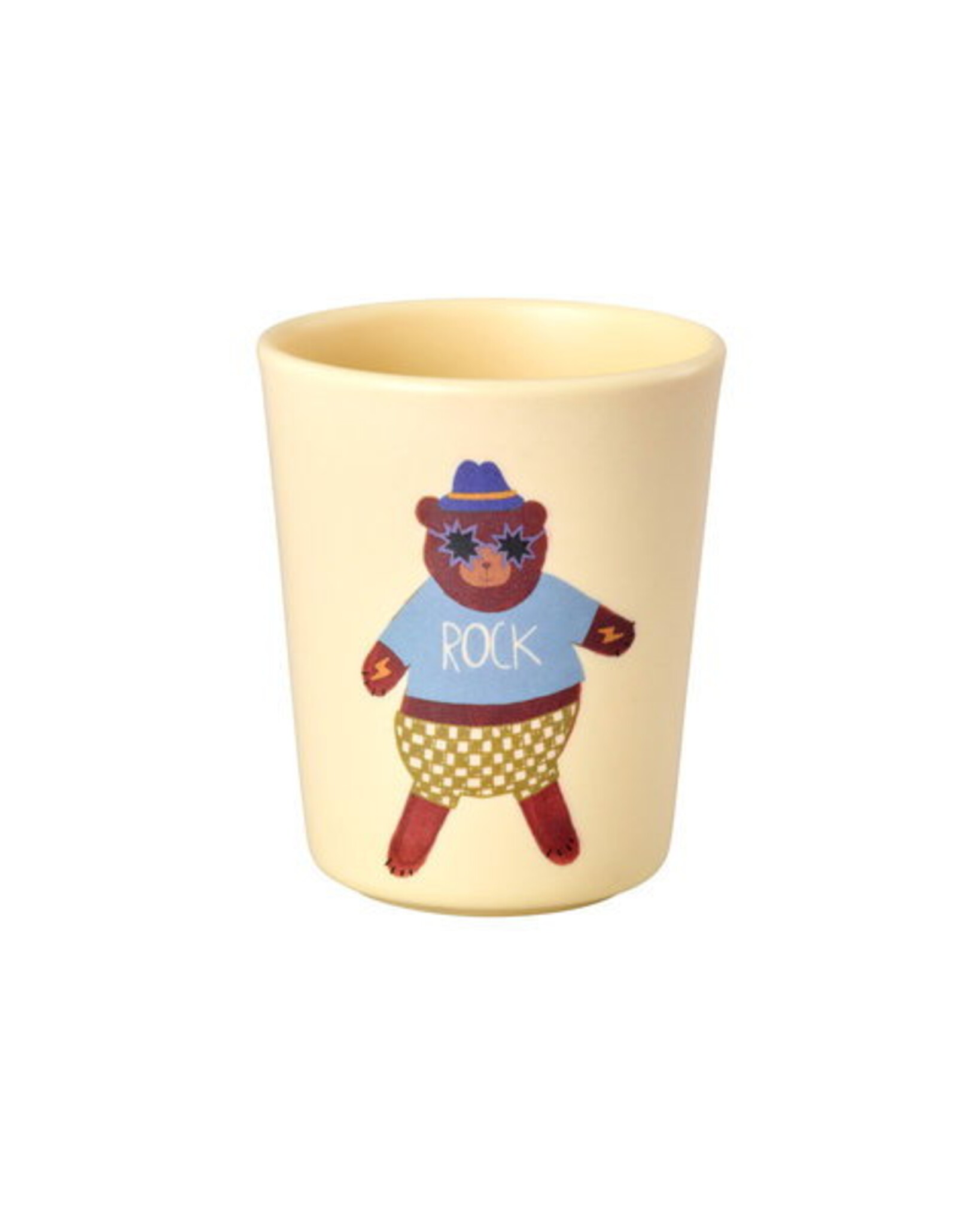 RICE Melamin Kinderbecher mit Tiermotiv Melamin Matt, creme 