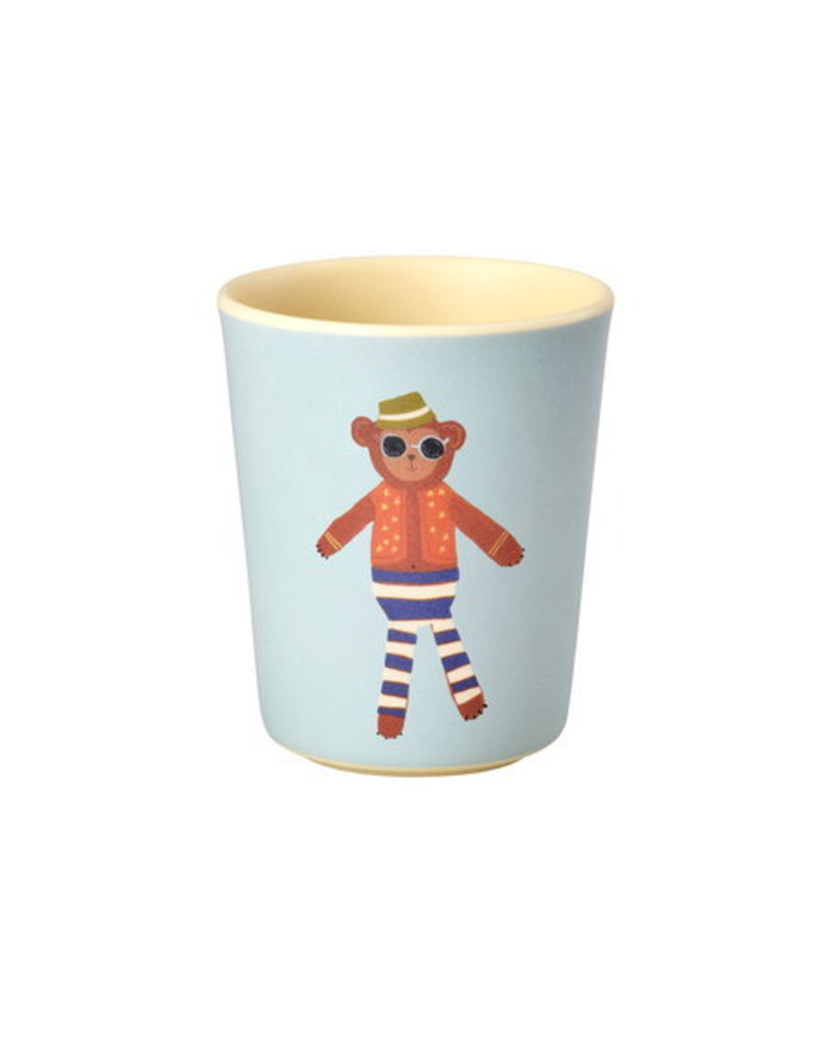 RICE Melamin Kinderbecher mit Tiermotiv Melamin Matt, blau 