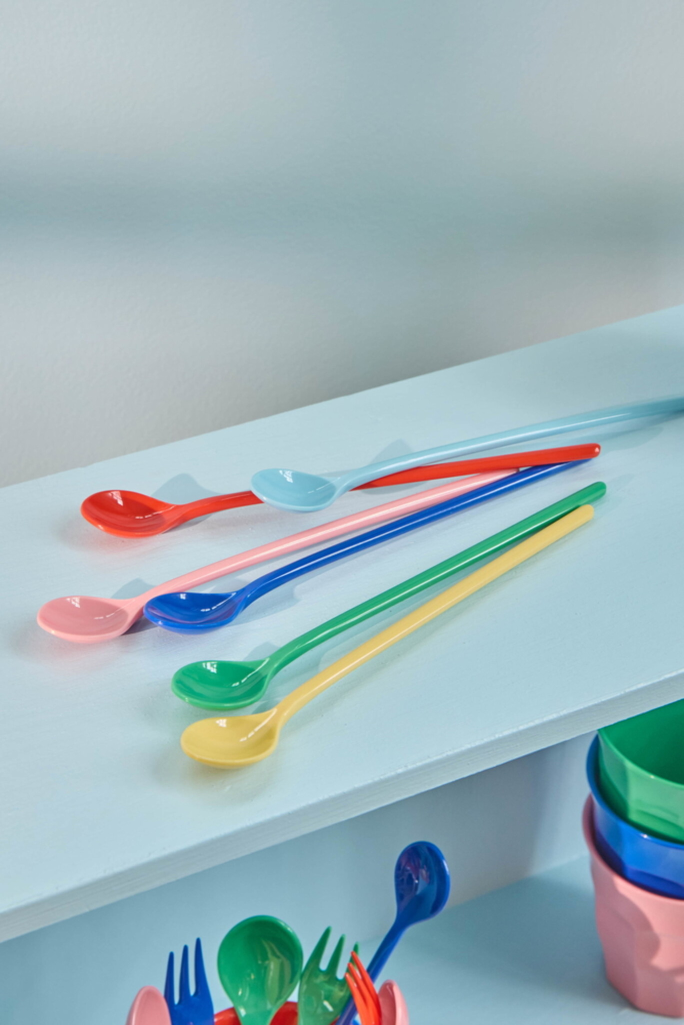 Melamin Latte Löffel Set – Bunt (6er-Set), bunt 