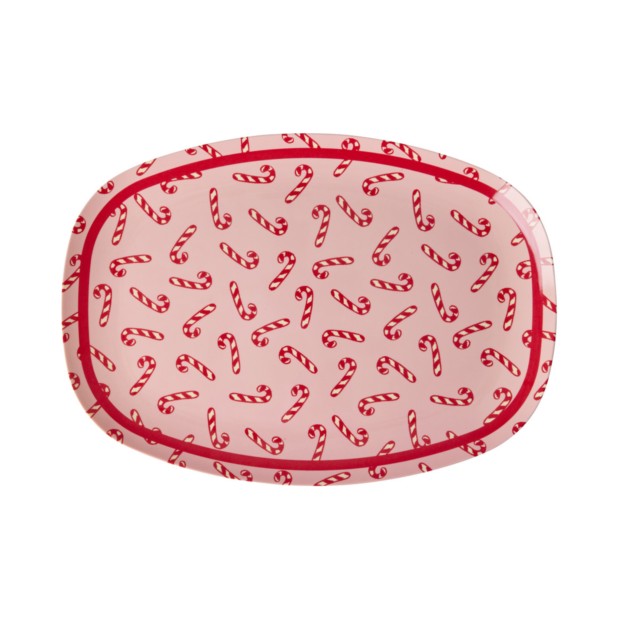 Melamin Teller, Servierplatte Candy Cane, rot 