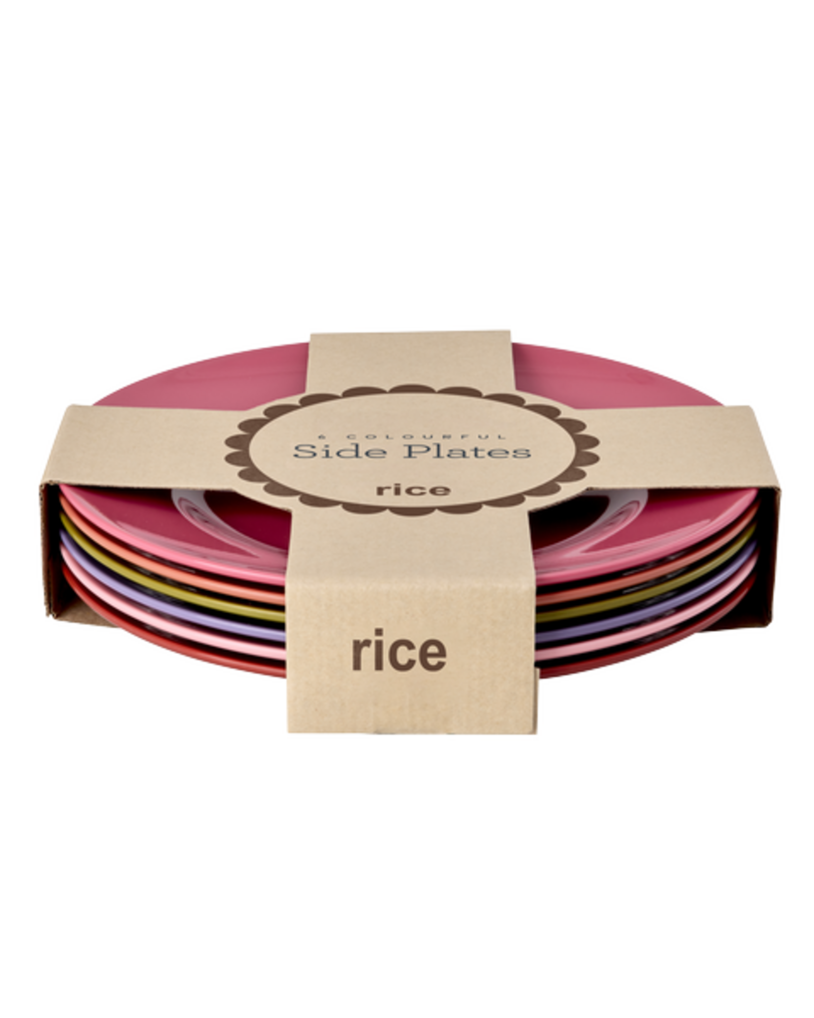 RICE Melamin Essteller Solid Colors im 6er Pack, diverse 
