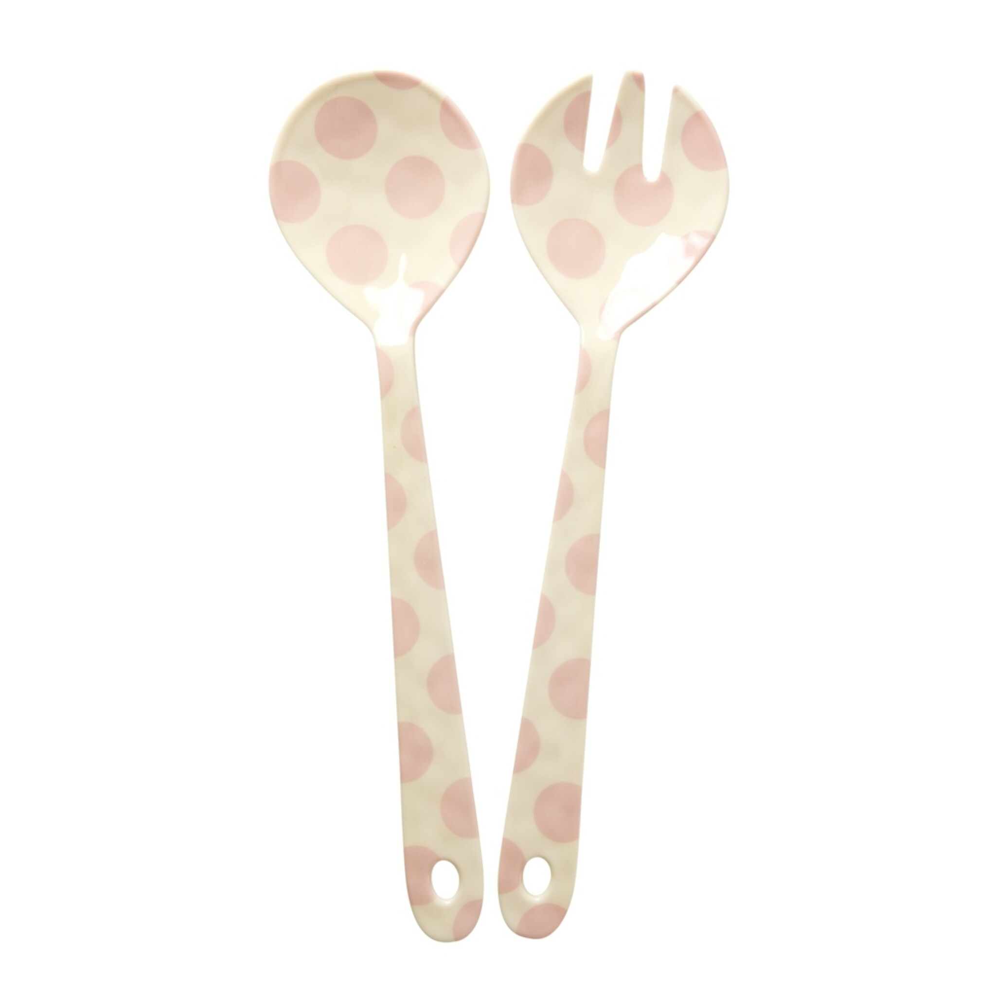 RICE Melamin Salatbesteck - Farbenfrohe Muster, pink 