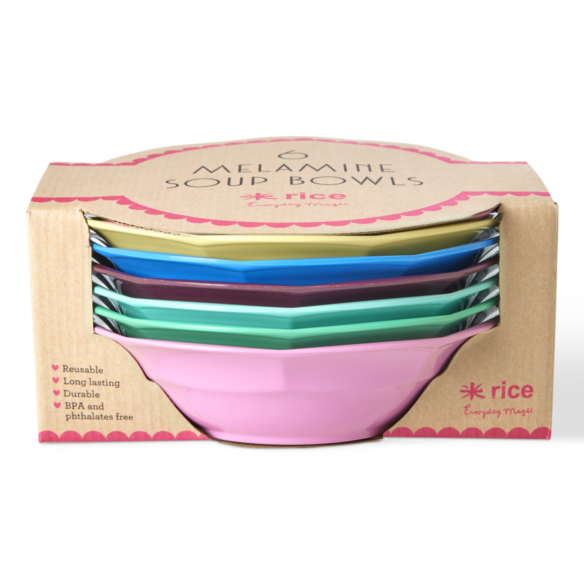 Melamin Suppenteller Show Your True Colors 6er-Set | RICE