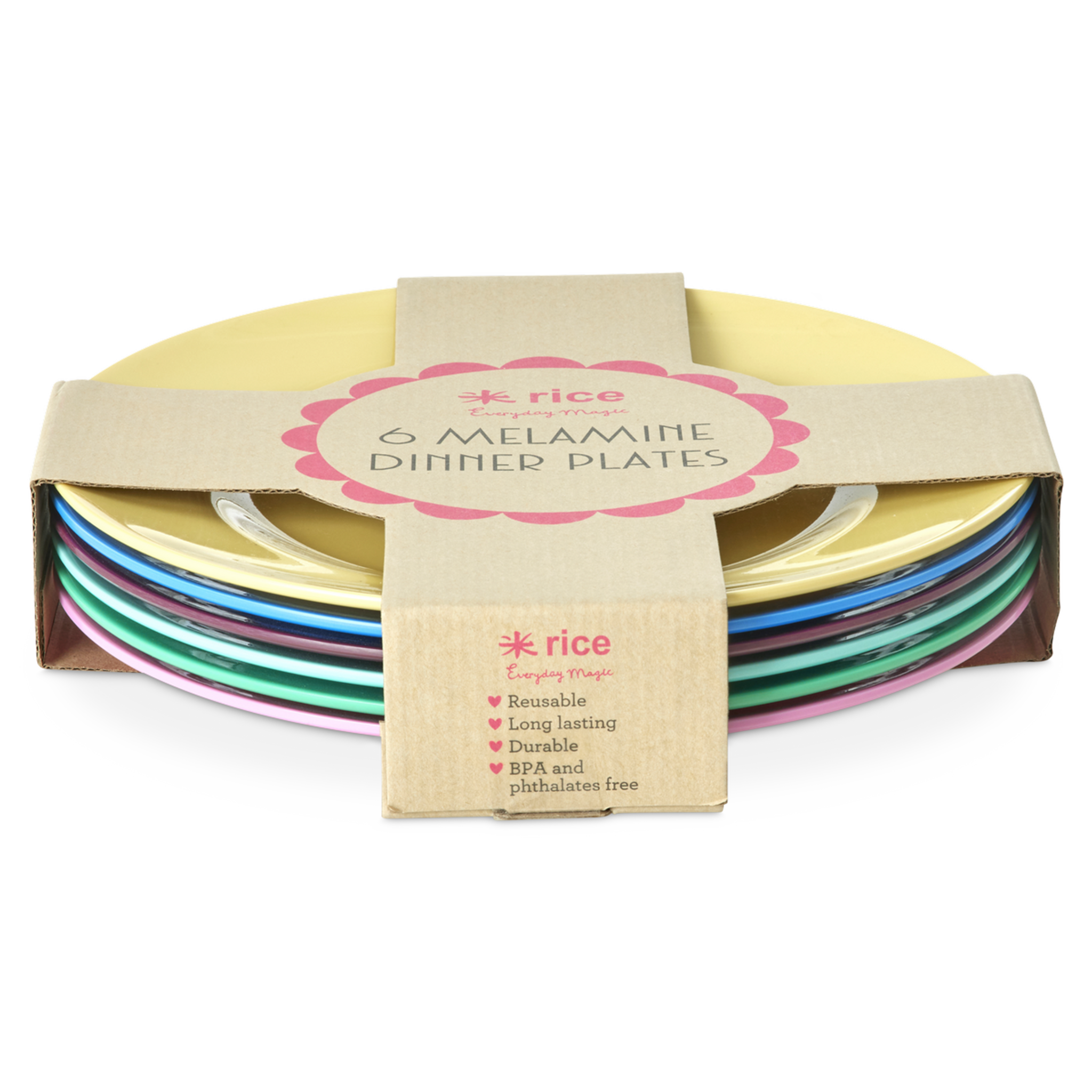 Melamin Teller Show Your True Colors 6er-Set, bunt 