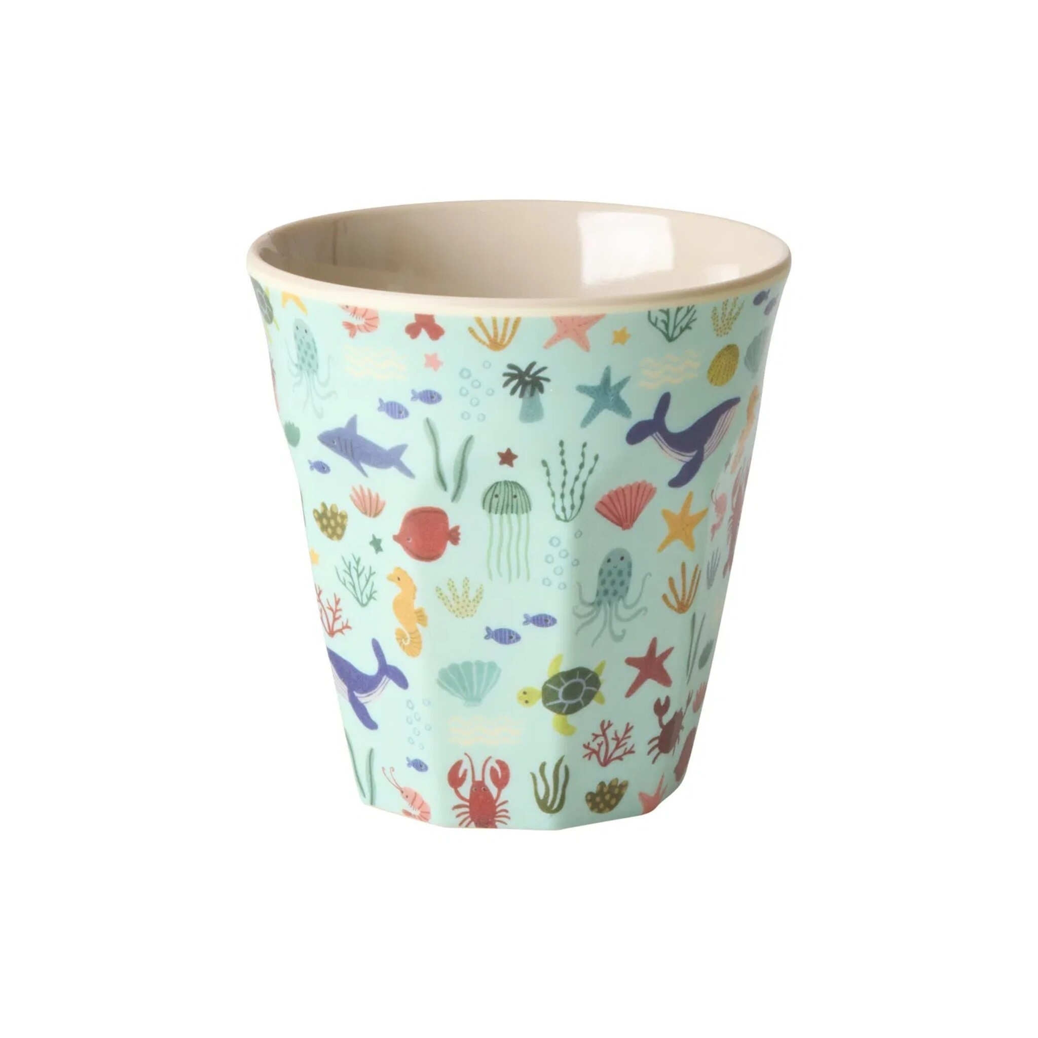 Mittelgroße Kinderbecher Ocean Print, blau 