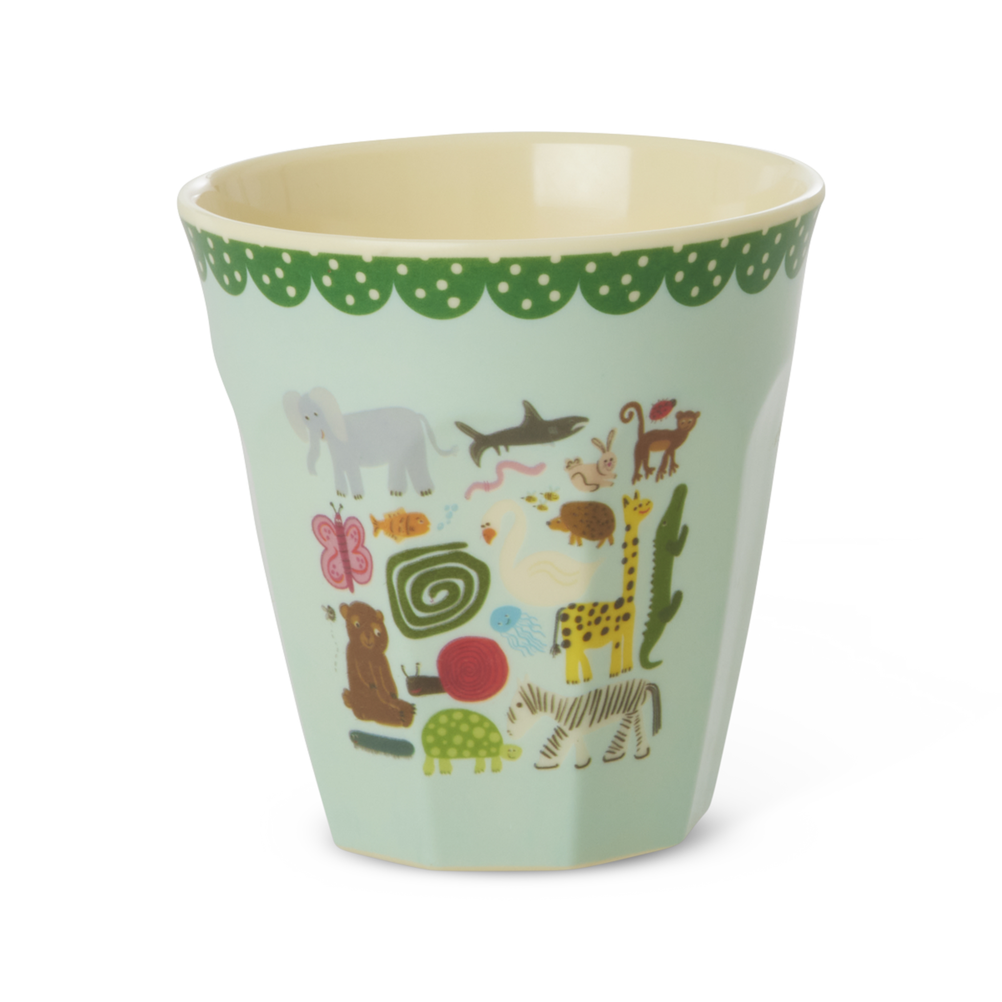 Mittelgroßer Kinderbecher aus Melamin Wildlife, mint 
