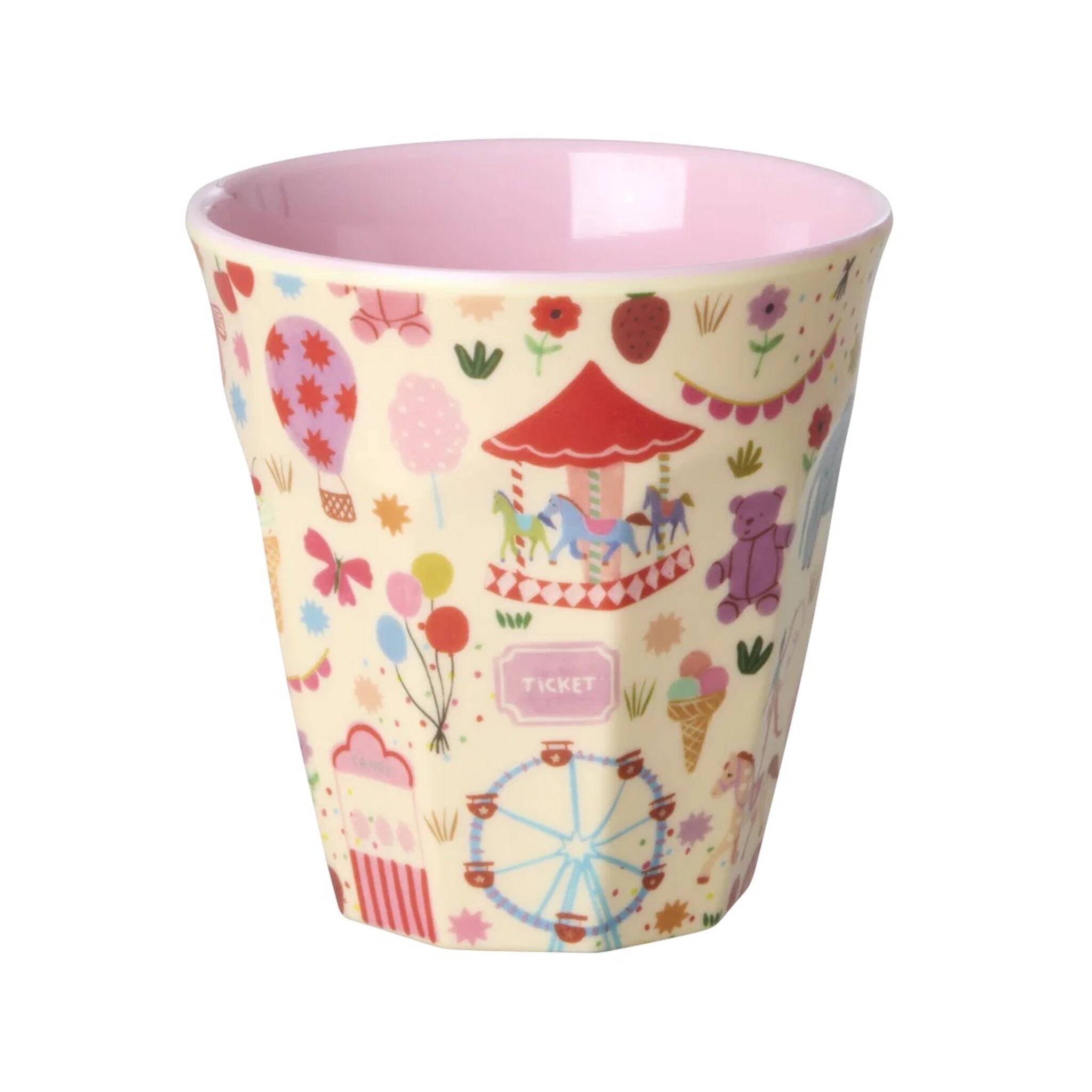Mittelgroßer Melamin Kinderbecher Fun Fair, pink 