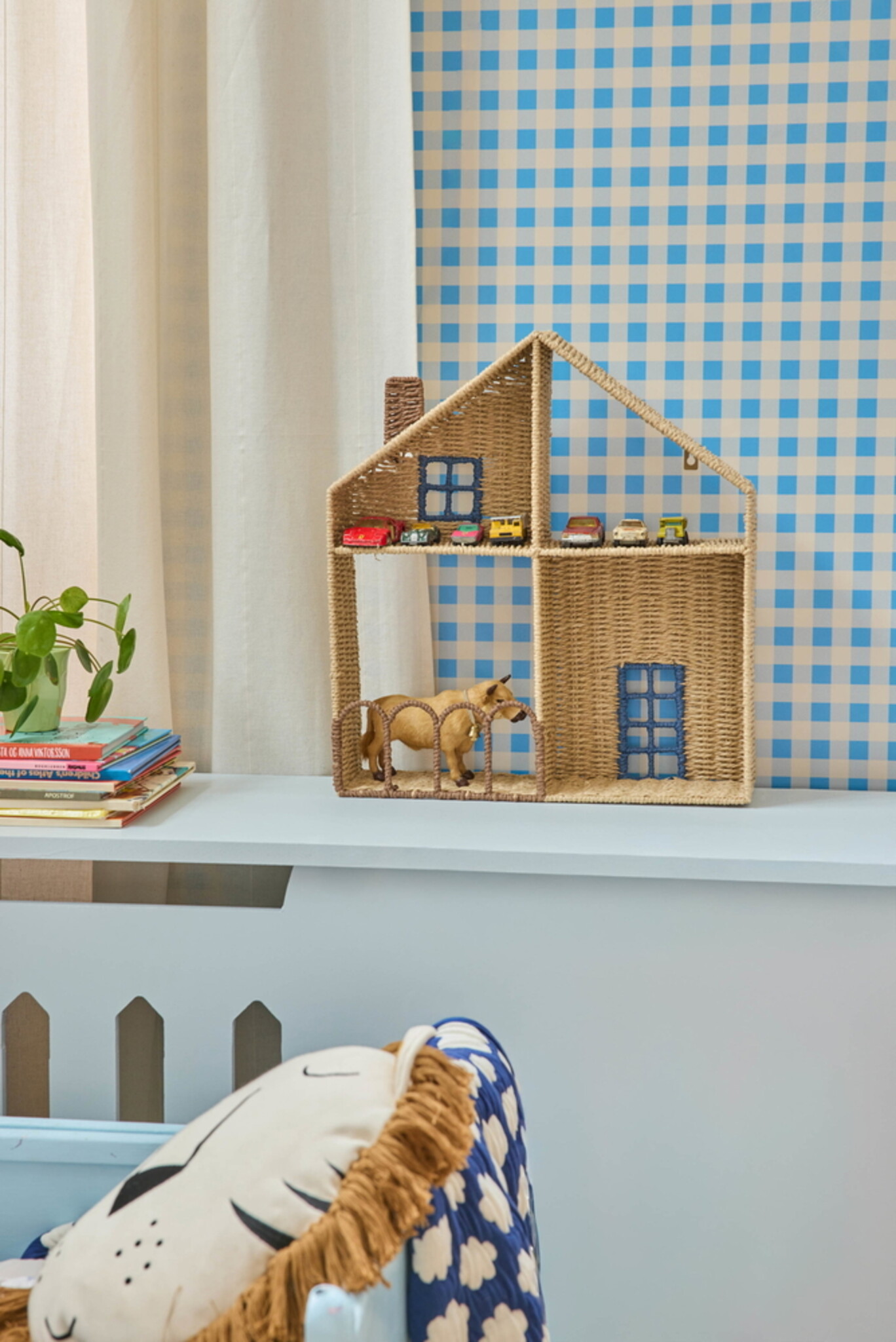 RICE Regal in Hausform, blau 