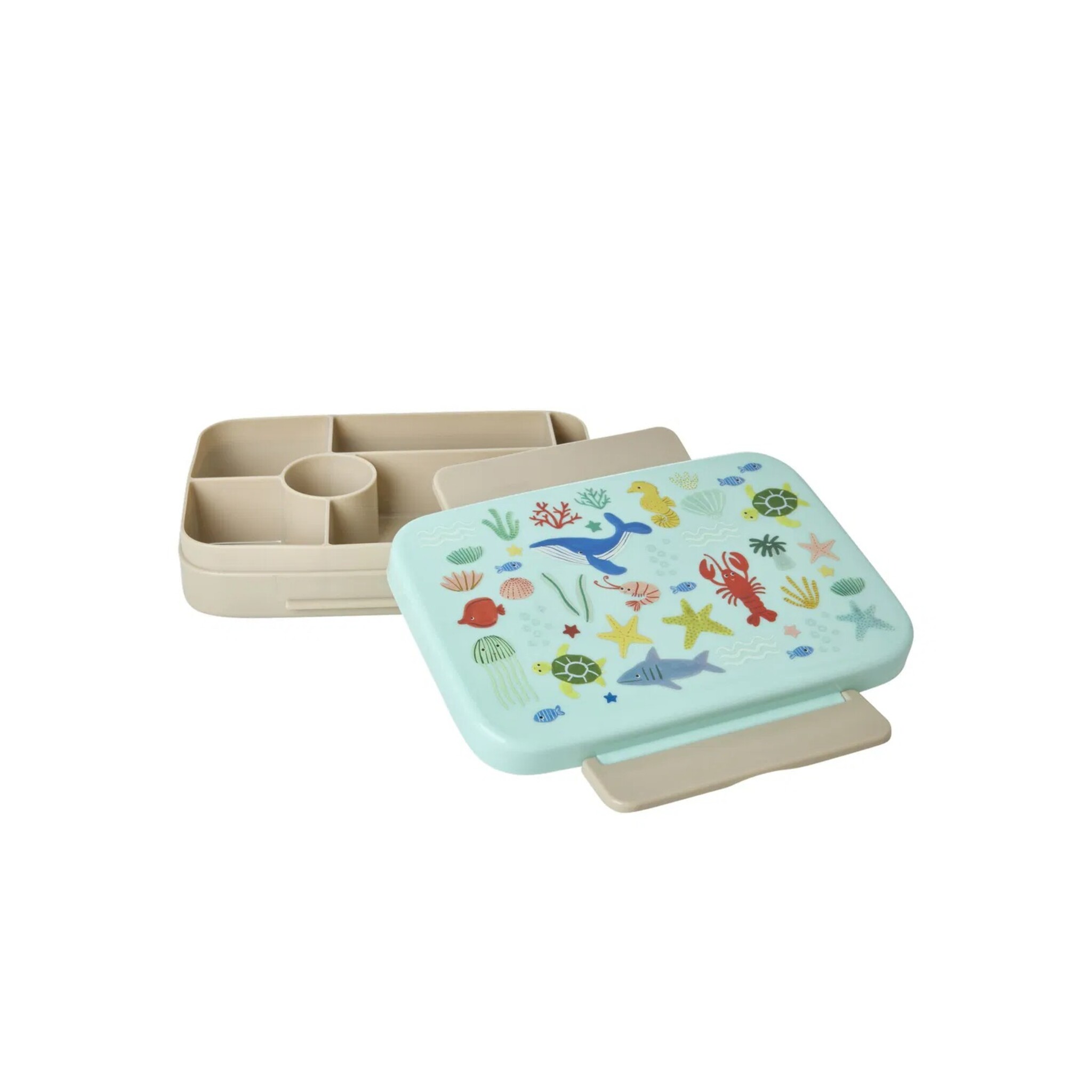 Plastik Brotdose Ocean Print, blau 
