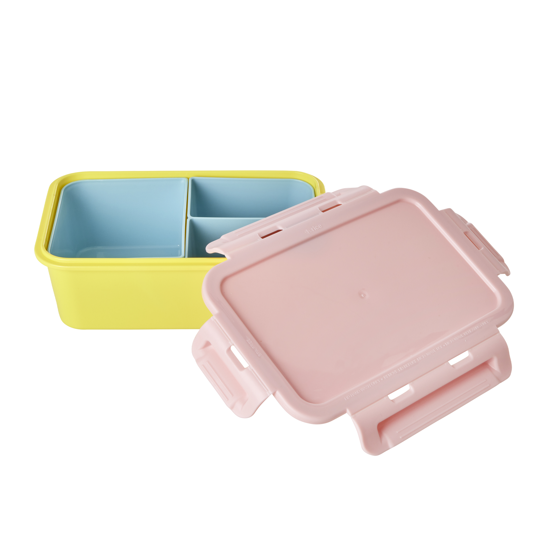 Plastik Lunchbox mit 3 Fächern, gelb 