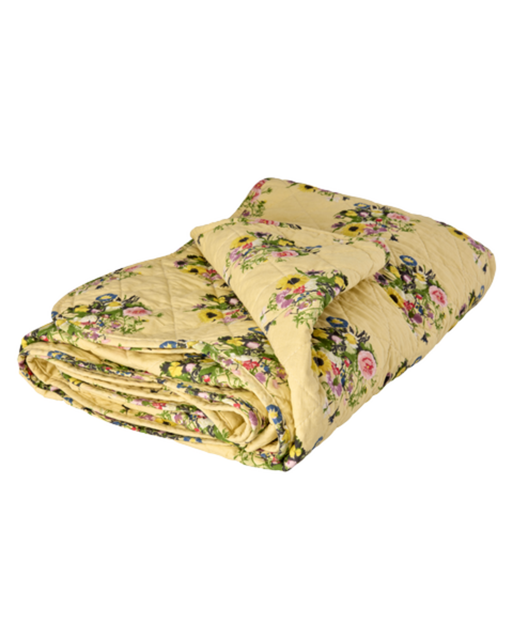 RICE Tagesdecke Quilt Retro Bouquet, beige 