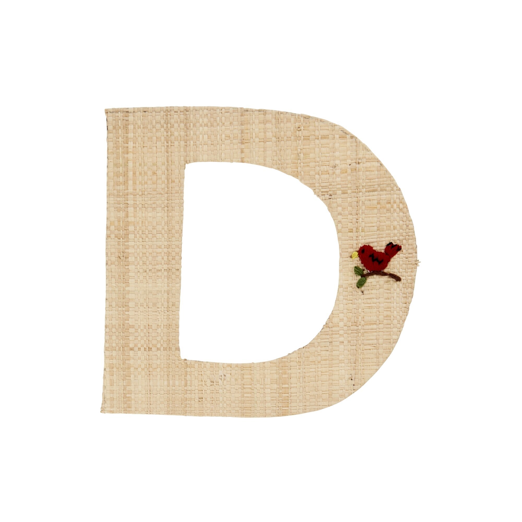 Raffia Buchstaben Sticker,  Länge 13, Höhe 13 cm
