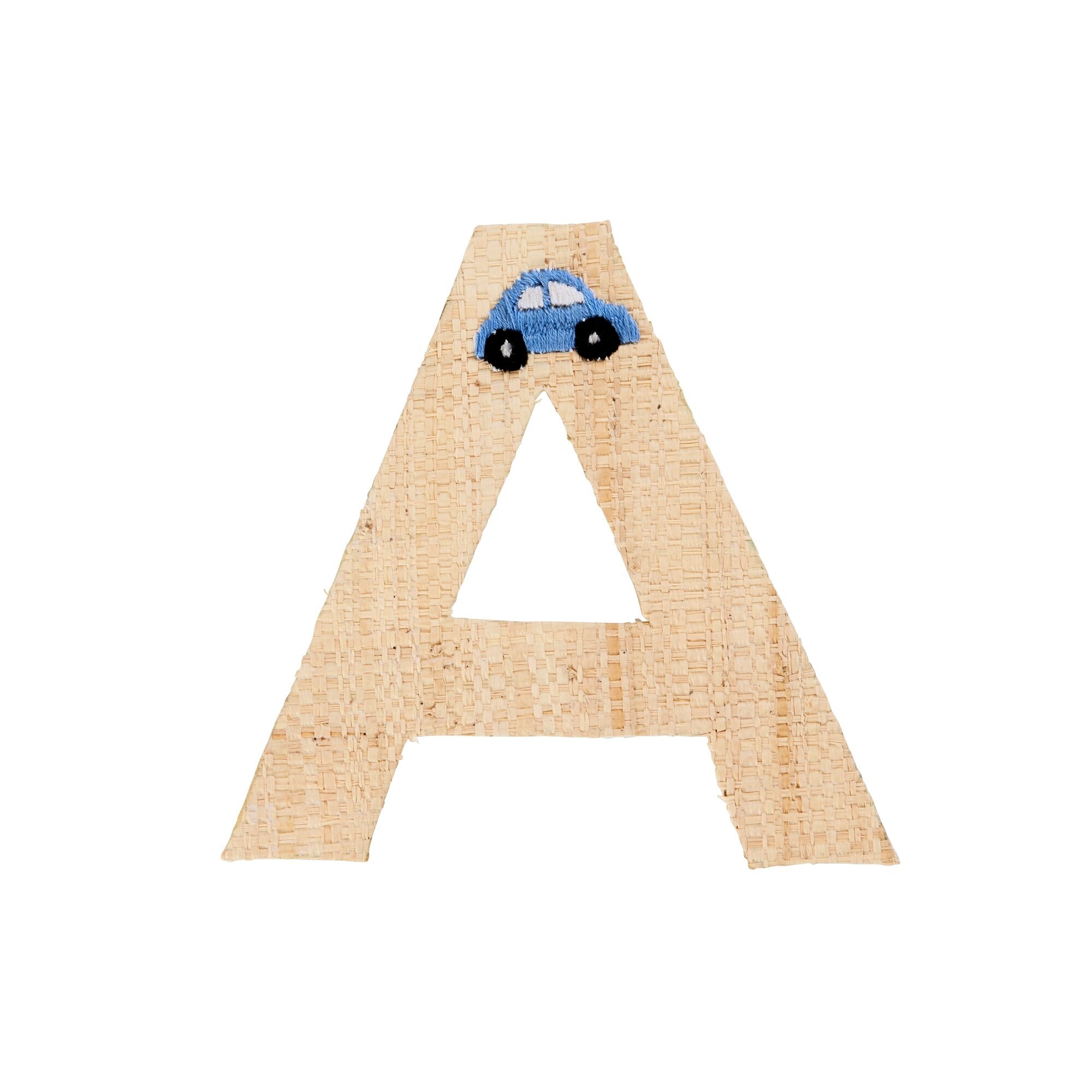 Raffia Buchstaben Sticker,  Länge 14, Höhe 14 cm