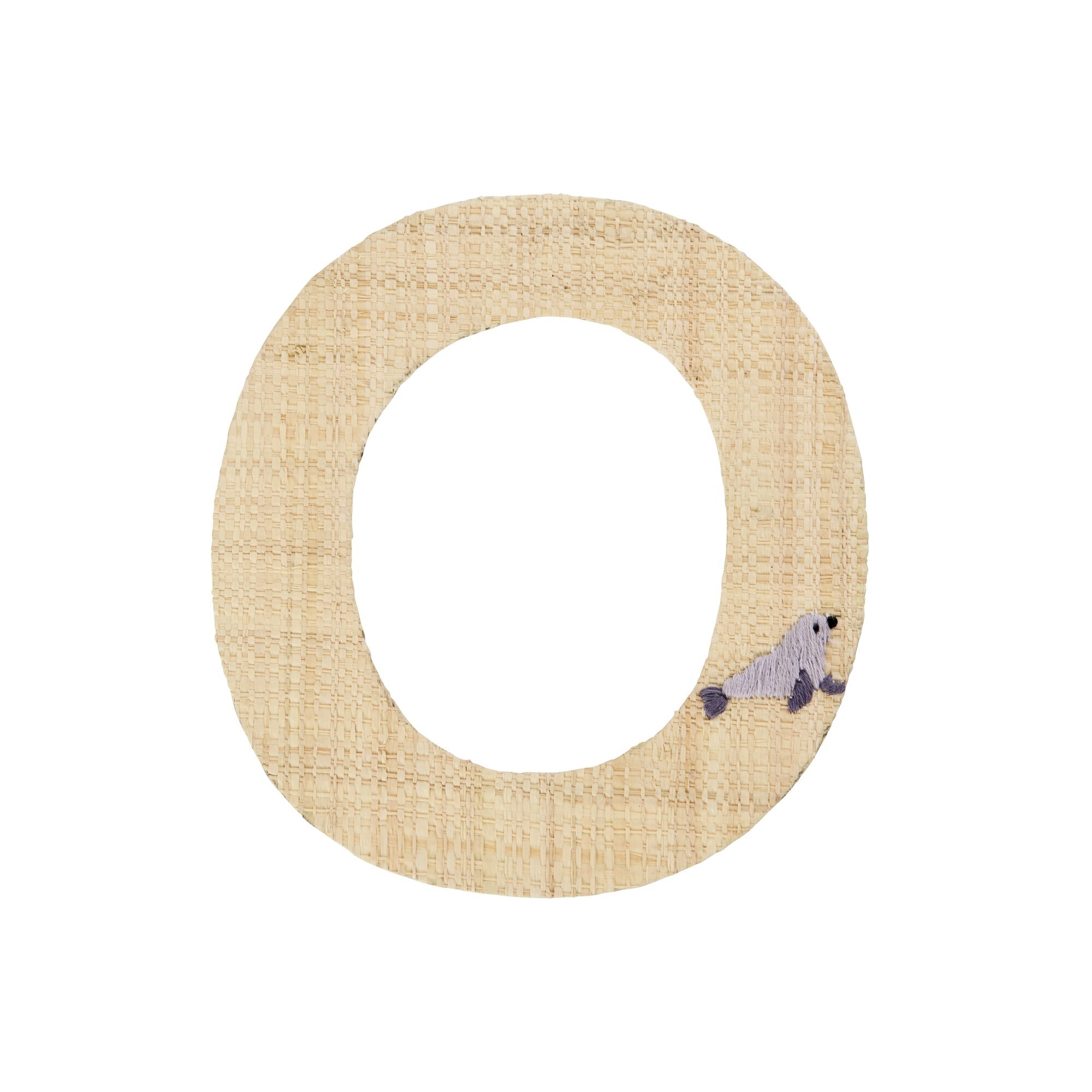 Raffia Buchstaben Sticker,  Länge 13, Höhe 14 cm