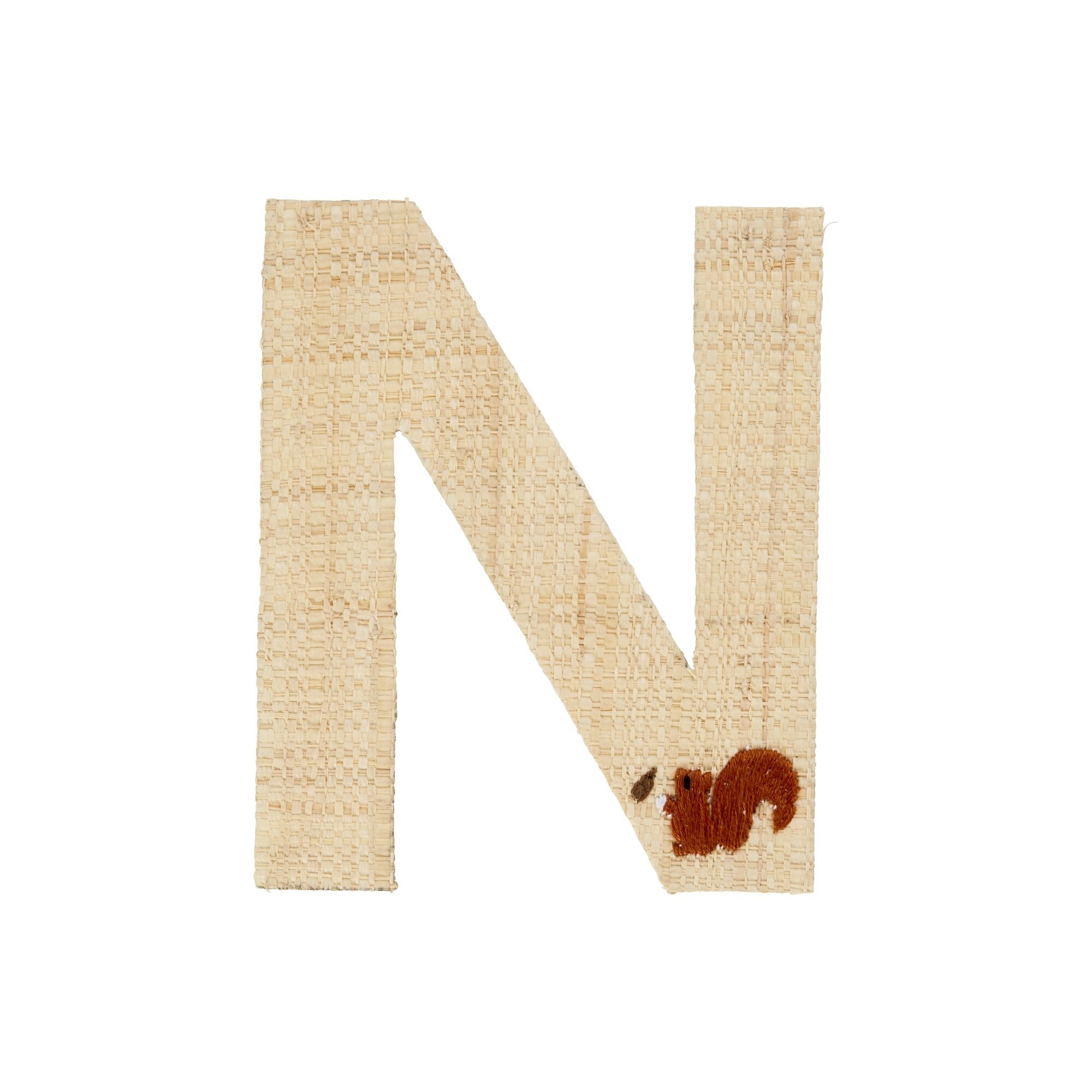 Raffia Buchstaben Sticker,  Länge 11, Höhe 14 cm