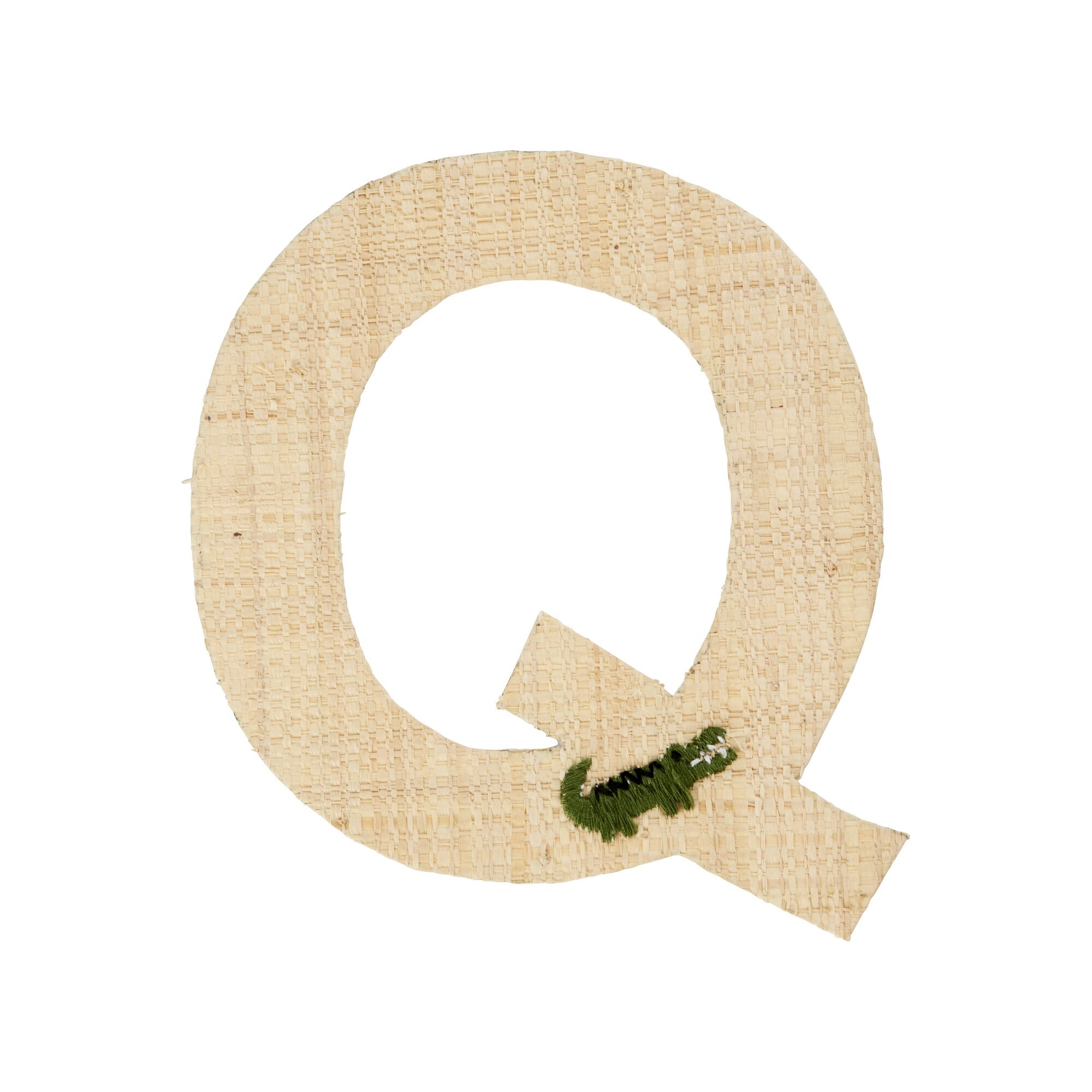 Raffia Buchstaben Sticker,  Länge 16, Höhe 15 cm