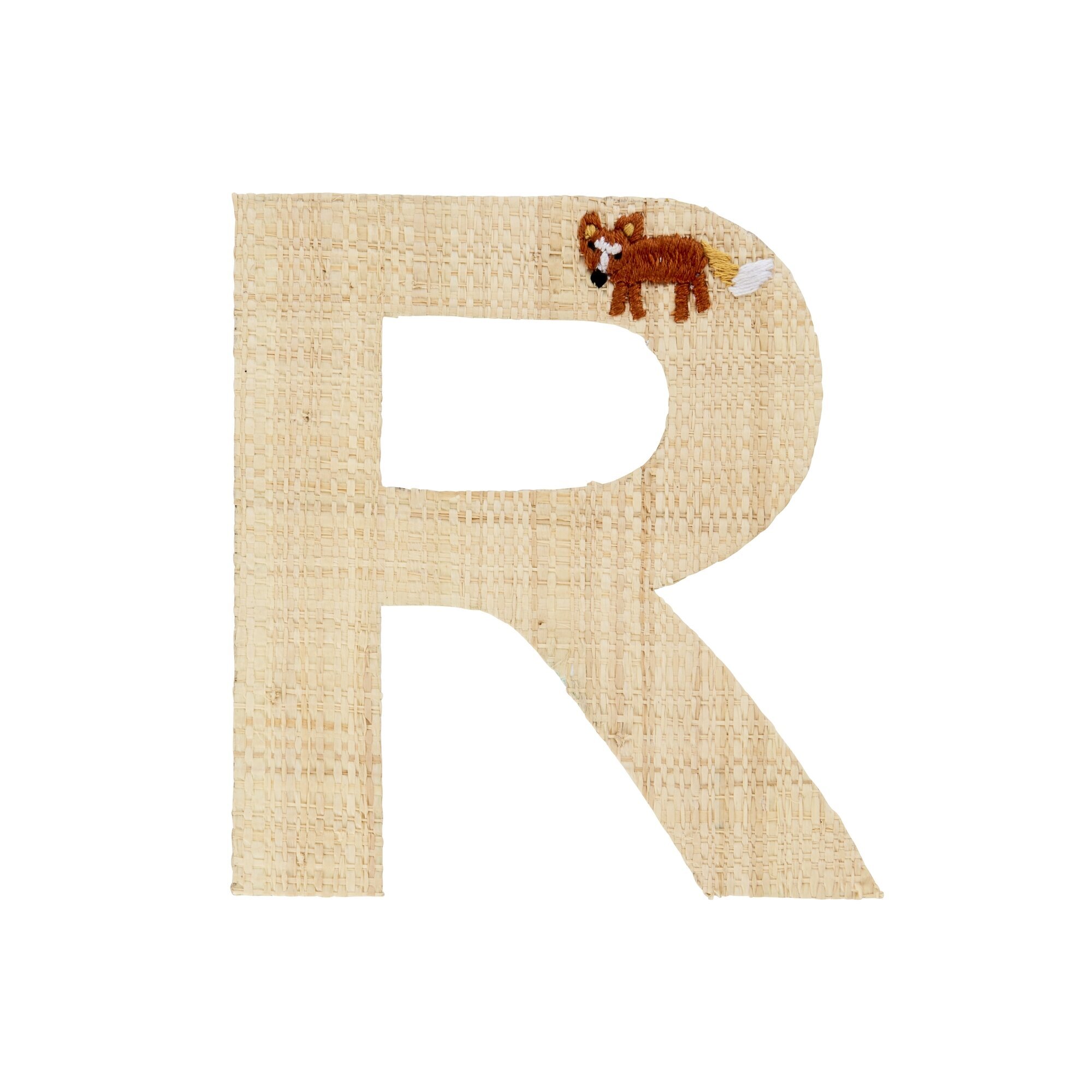 Raffia Buchstaben Sticker,  Länge 13, Höhe 14 cm