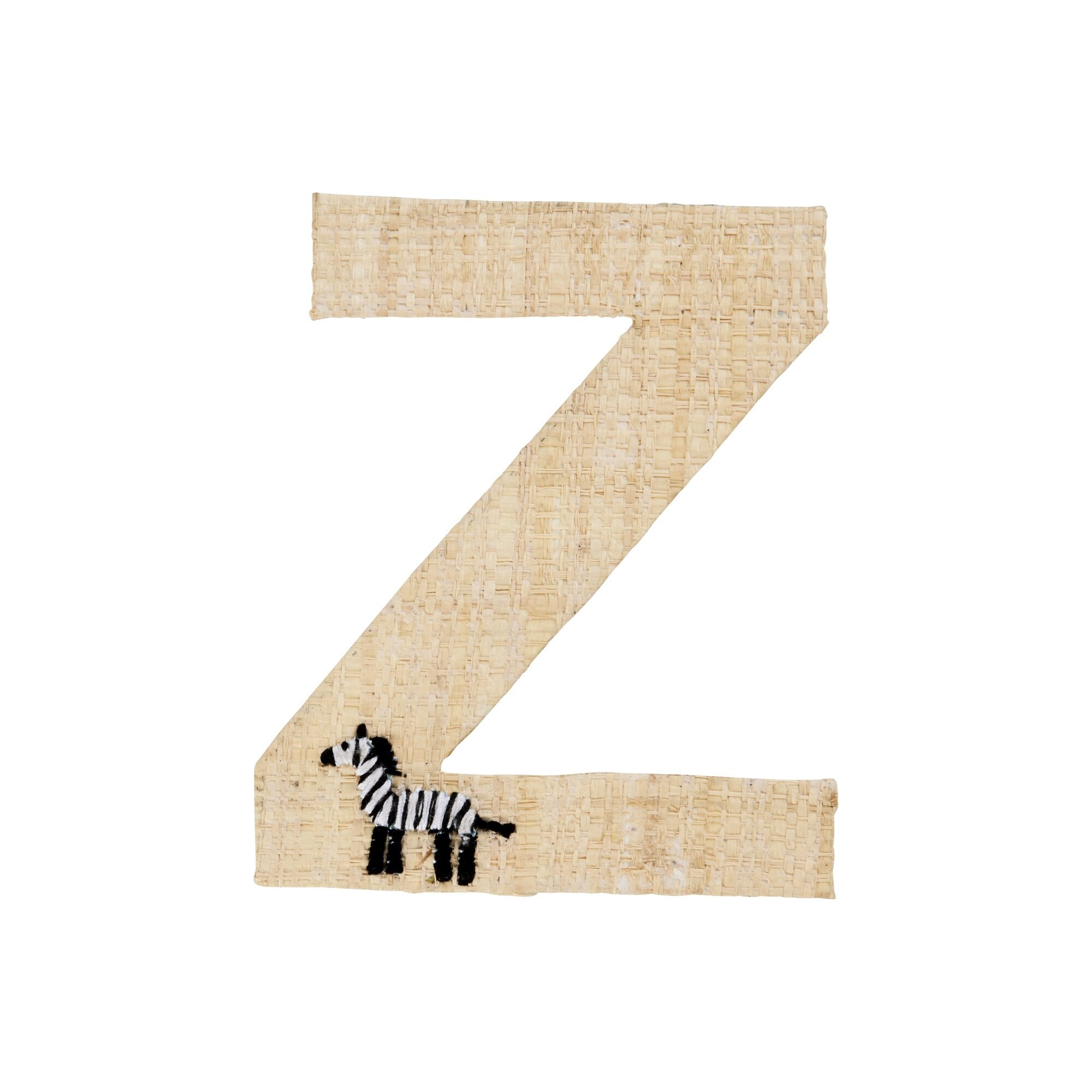 Raffia Buchstaben Sticker,  Länge 12, Höhe 14 cm