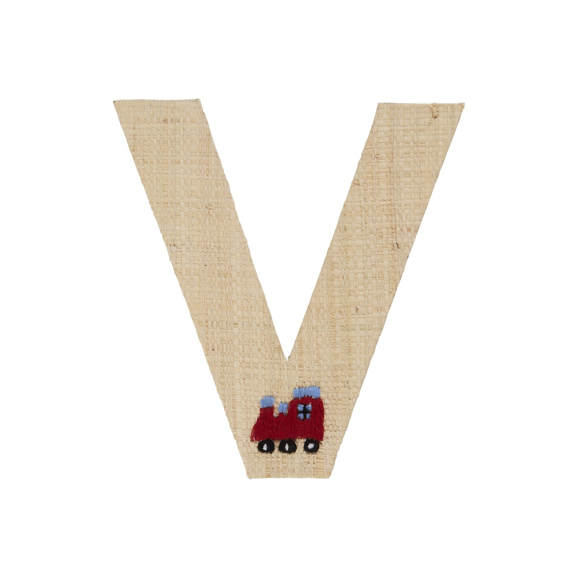 Raffia Buchstaben Sticker,  Länge 14, Höhe 15 cm