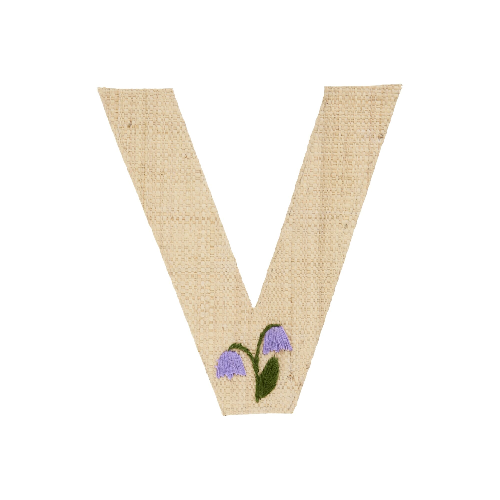 Raffia Buchstaben Sticker,  Länge 14, Höhe 15 cm