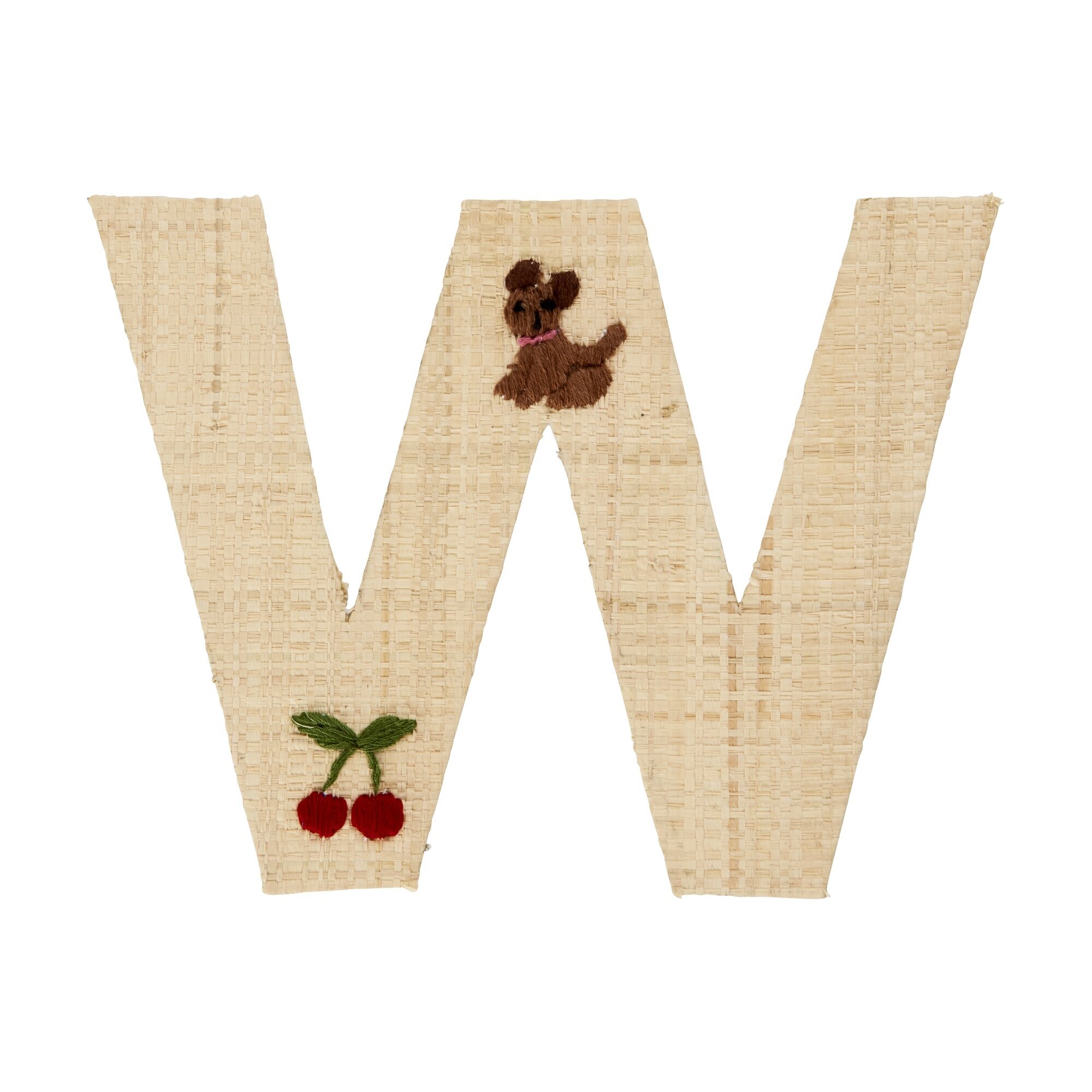 Raffia Buchstaben Sticker,  Länge 16, Höhe 13 cm