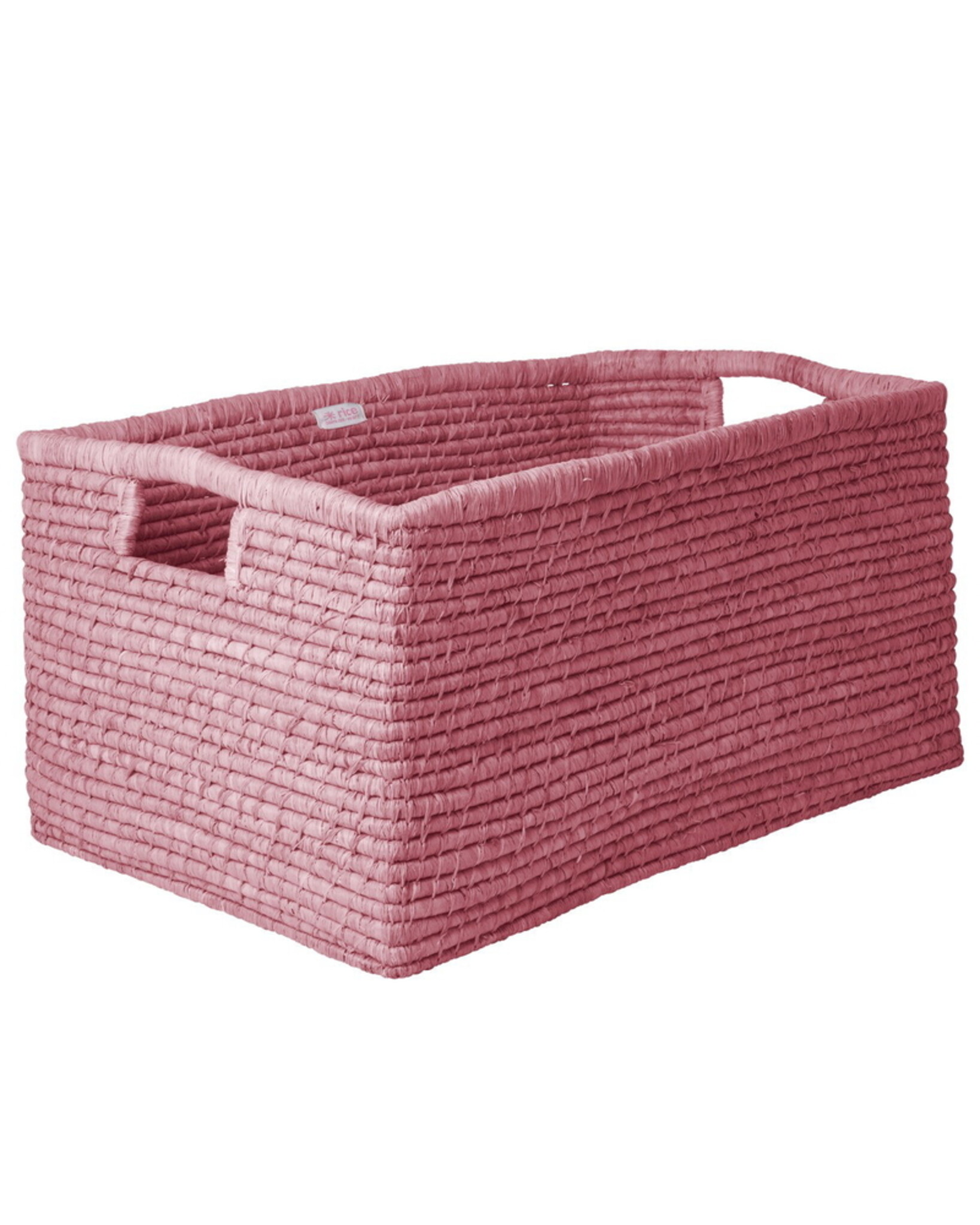 RICE Bastkorb Rechteckig XL, pink 